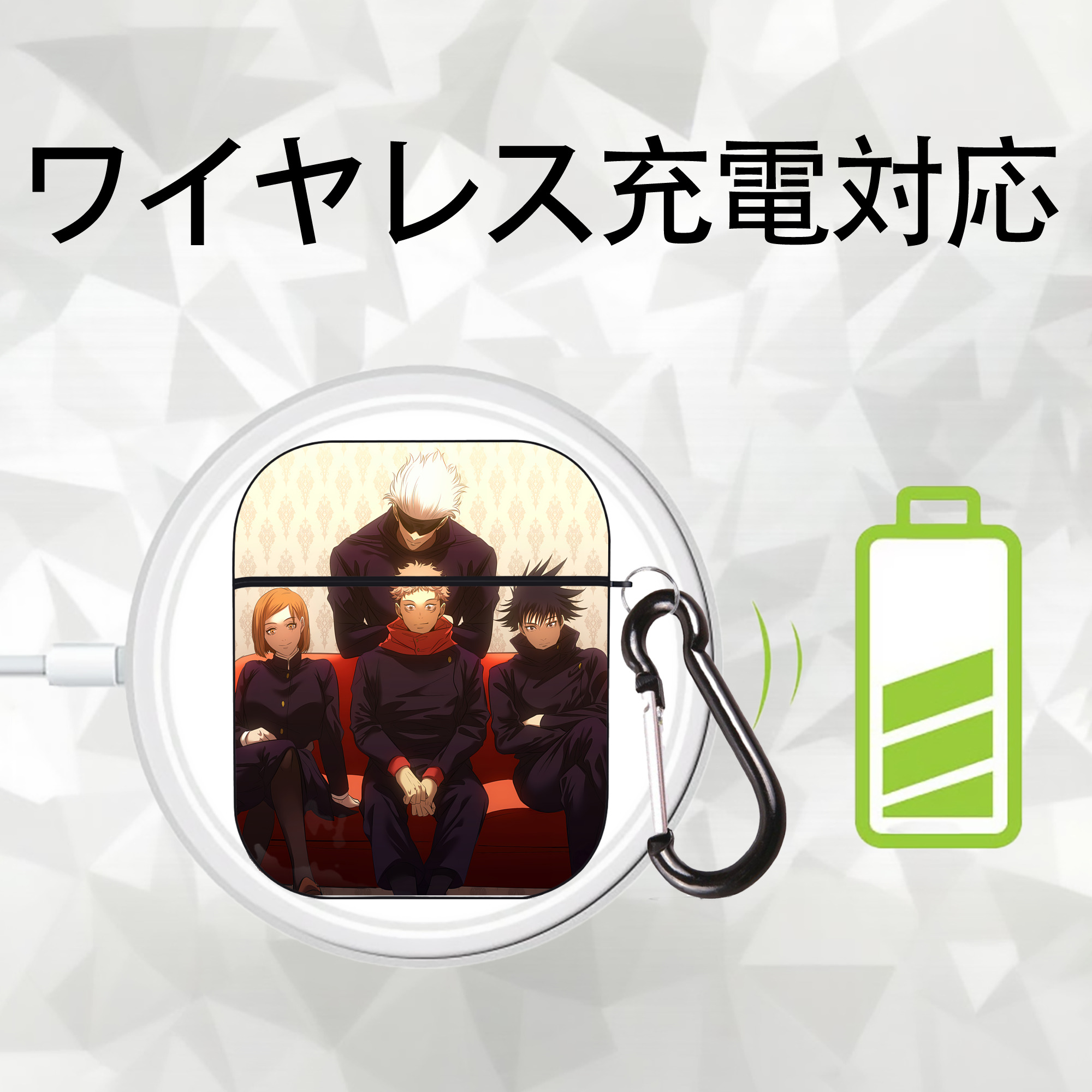 SPY×FAMILY间谍家家酒 AirPods 第2世代保護ケース ハードシェル ブラック 耐衝撃・防指紋・カラビナ付き