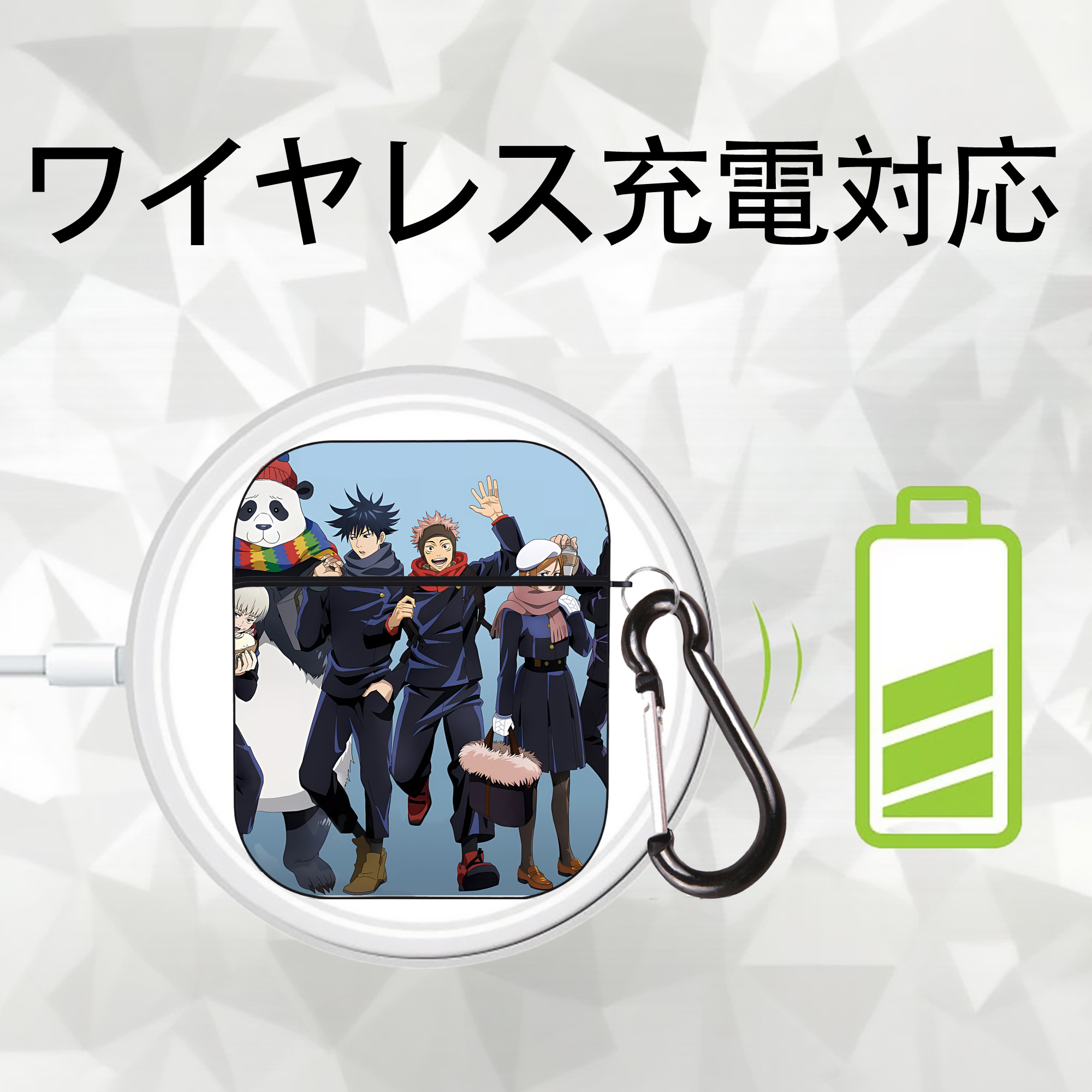 SPY×FAMILY间谍家家酒 AirPods 第2世代保護ケース ハードシェル ブラック 耐衝撃・防指紋・カラビナ付き