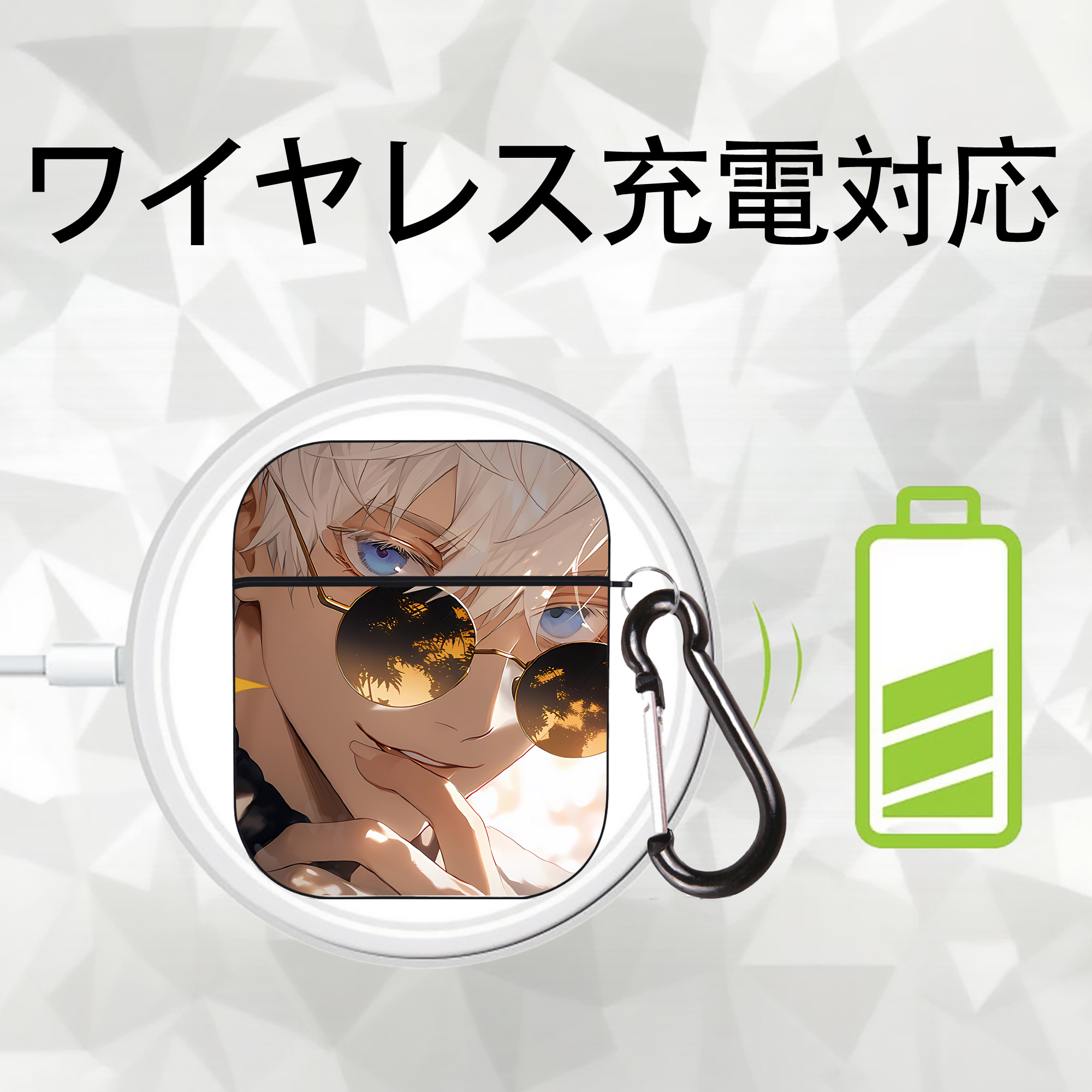 SPY×FAMILY间谍家家酒 AirPods 第2世代保護ケース ハードシェル ブラック 耐衝撃・防指紋・カラビナ付き