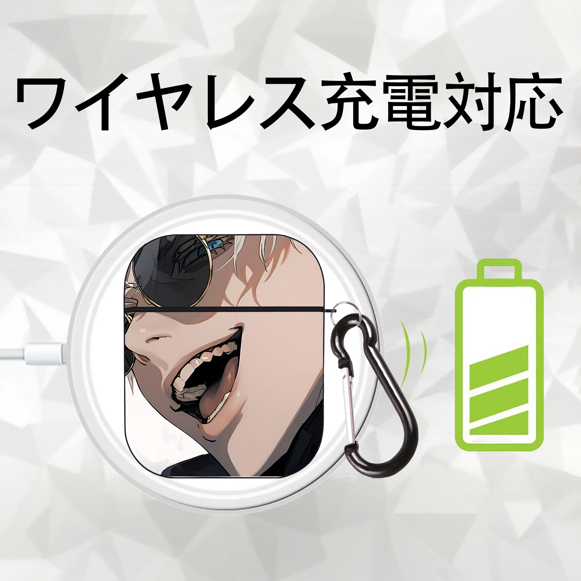 SPY×FAMILY间谍家家酒 AirPods 第2世代保護ケース ハードシェル ブラック 耐衝撃・防指紋・カラビナ付き