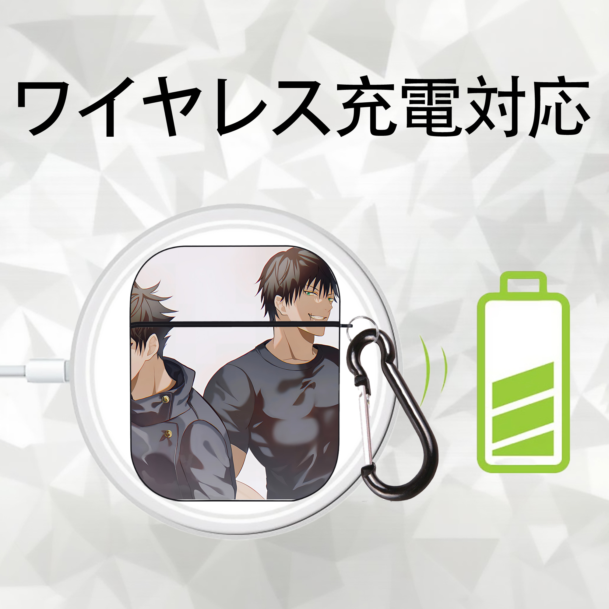 SPY×FAMILY间谍家家酒 AirPods 第2世代保護ケース ハードシェル ブラック 耐衝撃・防指紋・カラビナ付き