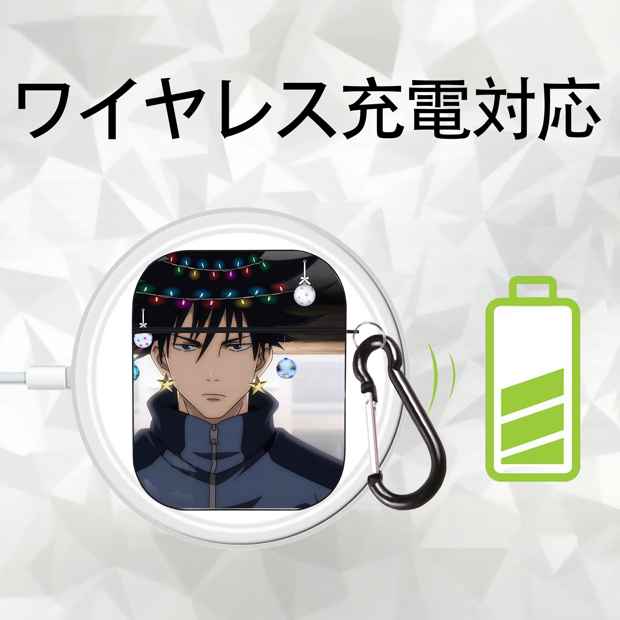 SPY×FAMILY间谍家家酒 AirPods 第2世代保護ケース ハードシェル ブラック 耐衝撃・防指紋・カラビナ付き
