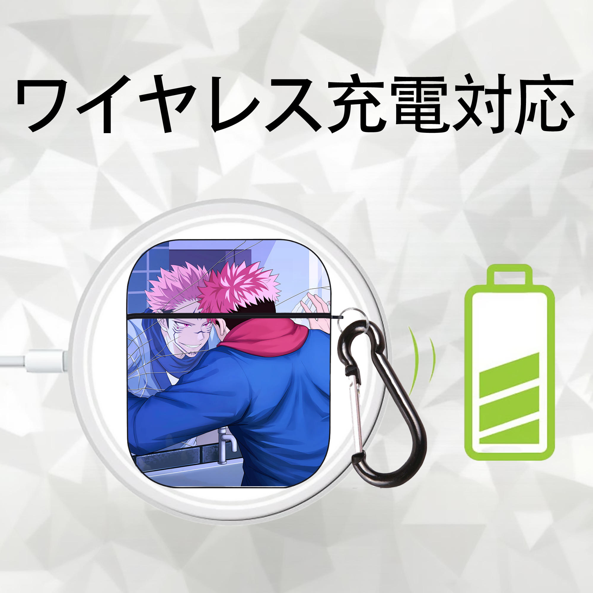 SPY×FAMILY间谍家家酒 AirPods 第2世代保護ケース ハードシェル ブラック 耐衝撃・防指紋・カラビナ付き
