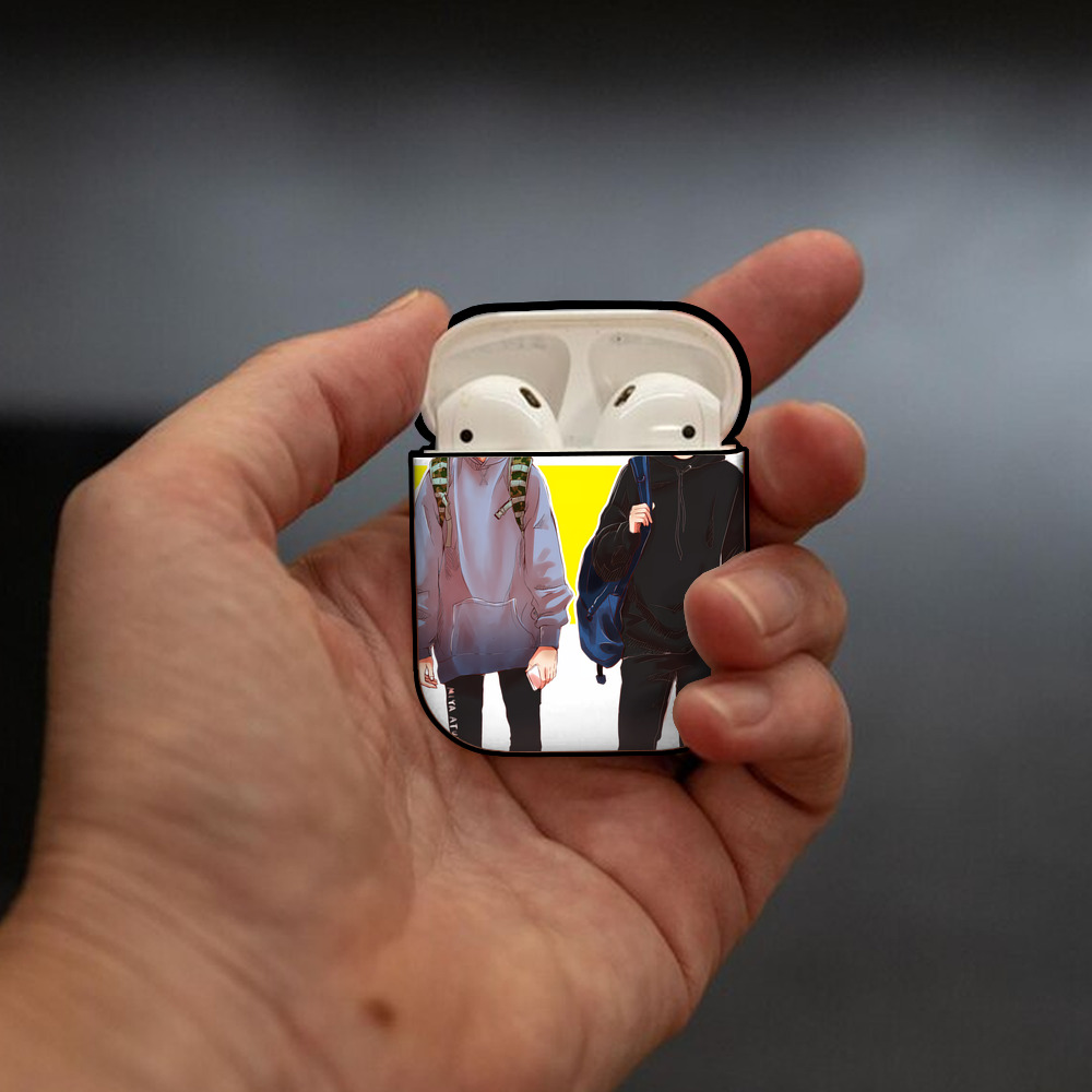 SPY×FAMILY间谍家家酒 AirPods 第2世代保護ケース ハードシェル ブラック 耐衝撃・防指紋・カラビナ付き