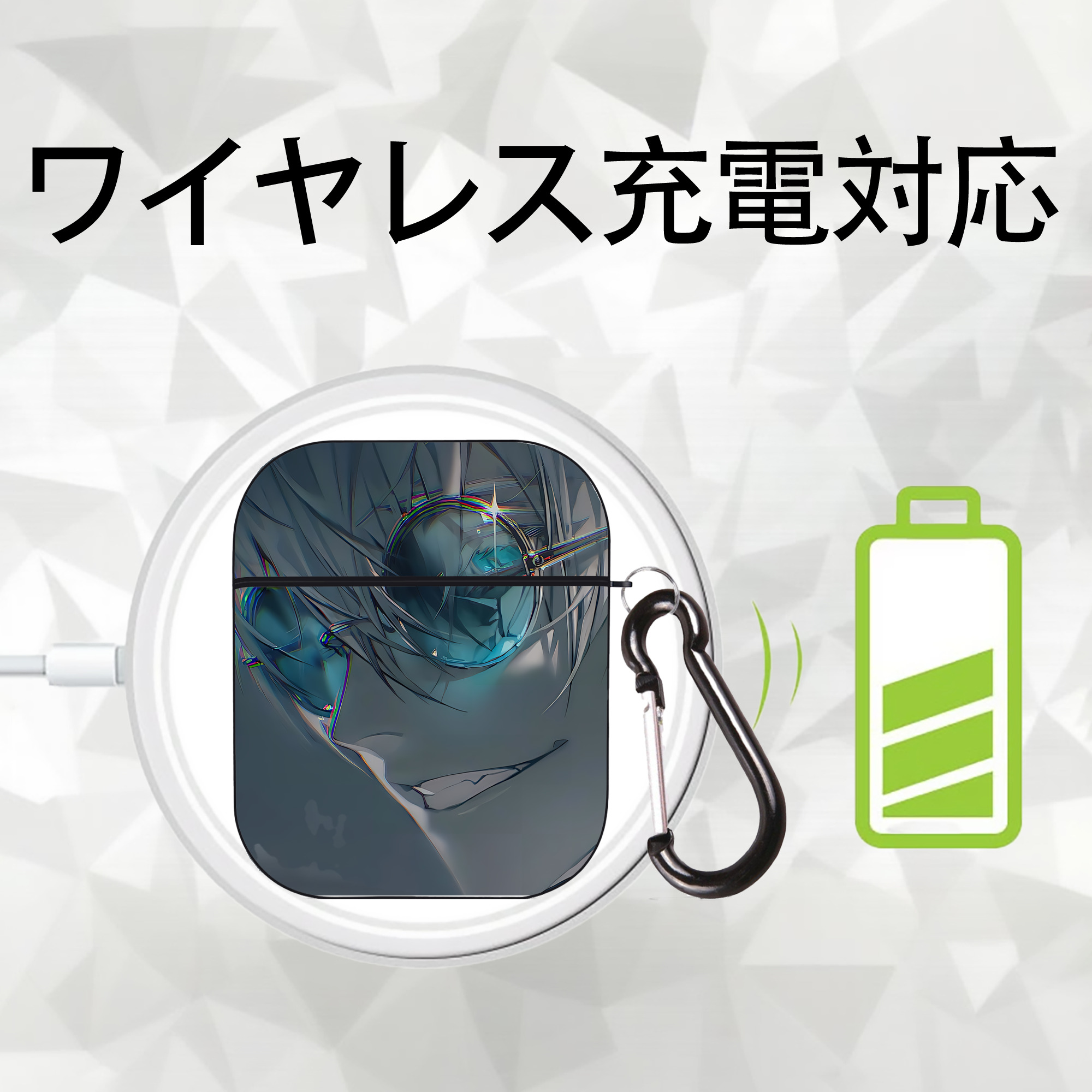 SPY×FAMILY间谍家家酒 AirPods 第2世代保護ケース ハードシェル ブラック 耐衝撃・防指紋・カラビナ付き