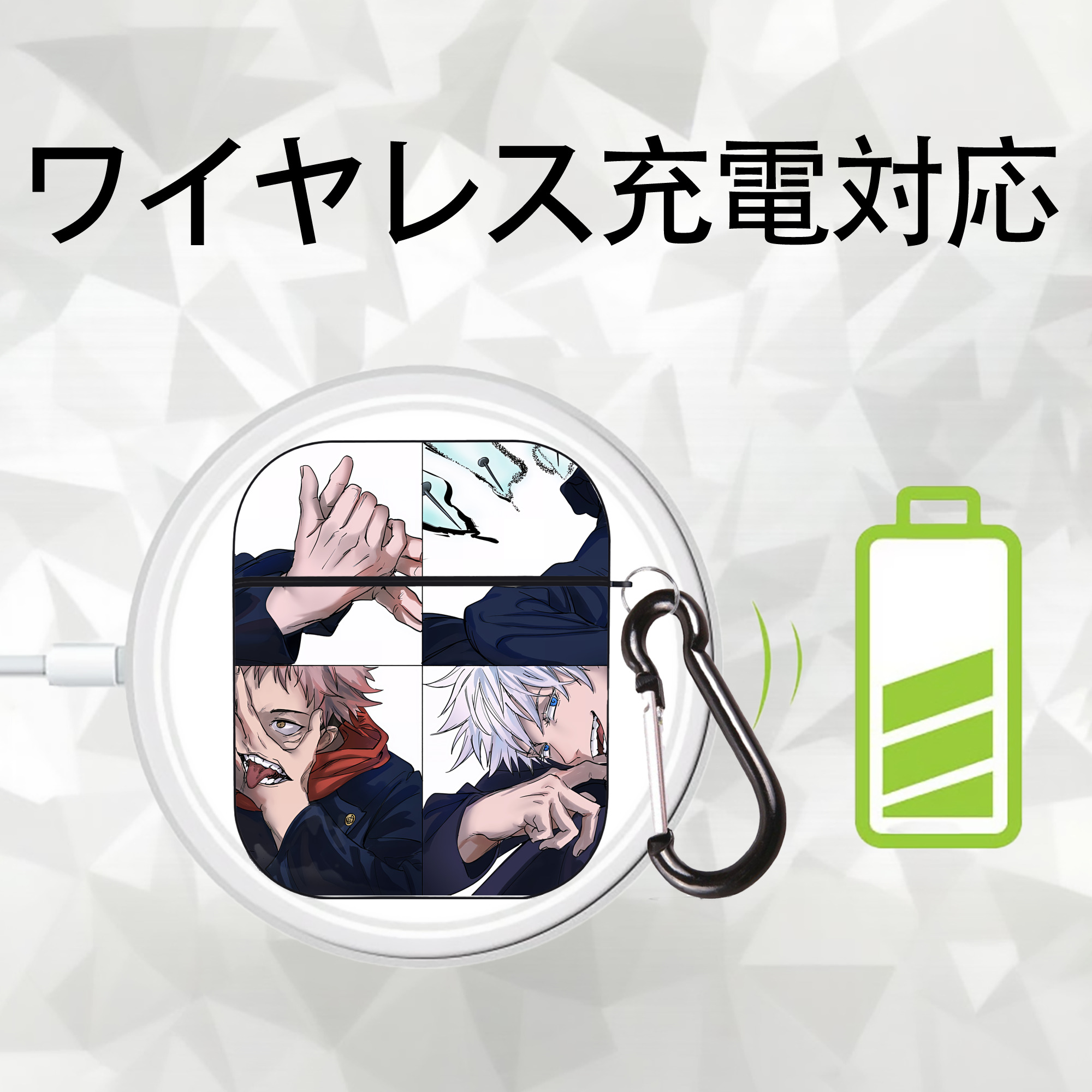 SPY×FAMILY间谍家家酒 AirPods 第2世代保護ケース ハードシェル ブラック 耐衝撃・防指紋・カラビナ付き