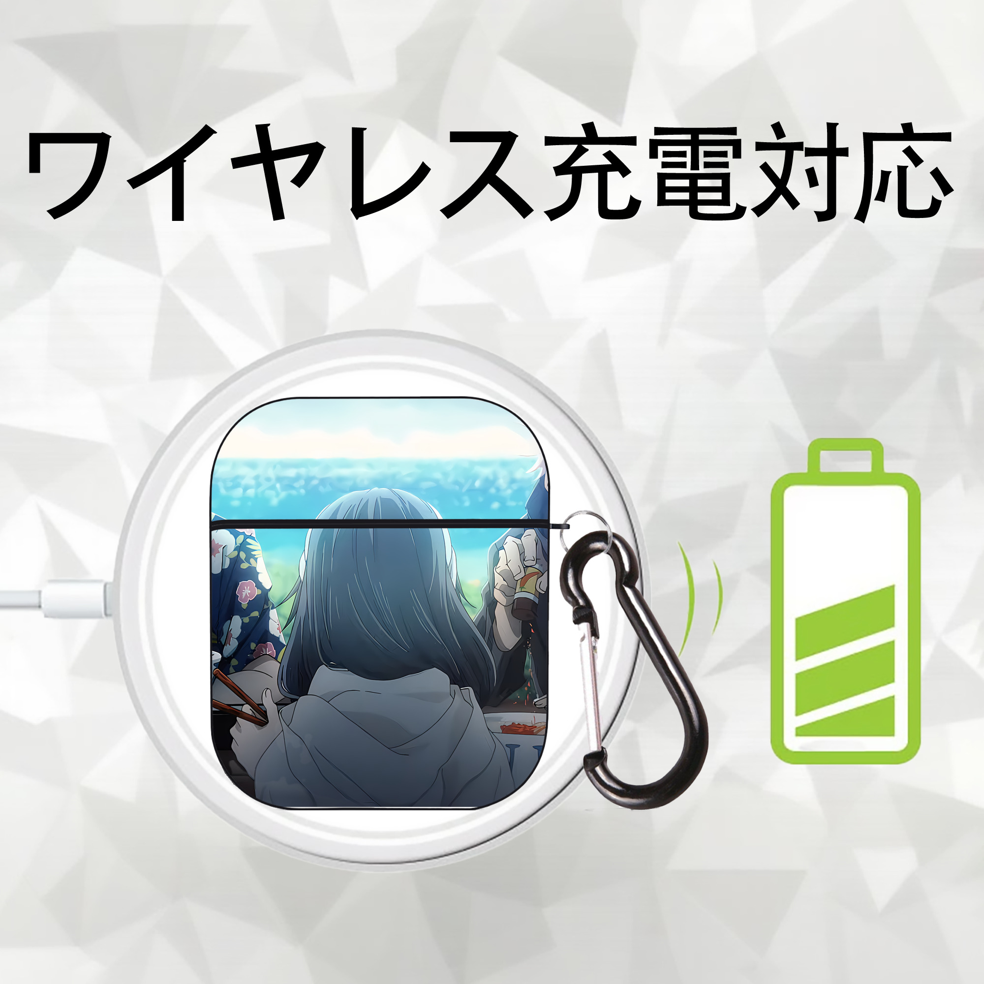 SPY×FAMILY间谍家家酒 AirPods 第2世代保護ケース ハードシェル ブラック 耐衝撃・防指紋・カラビナ付き