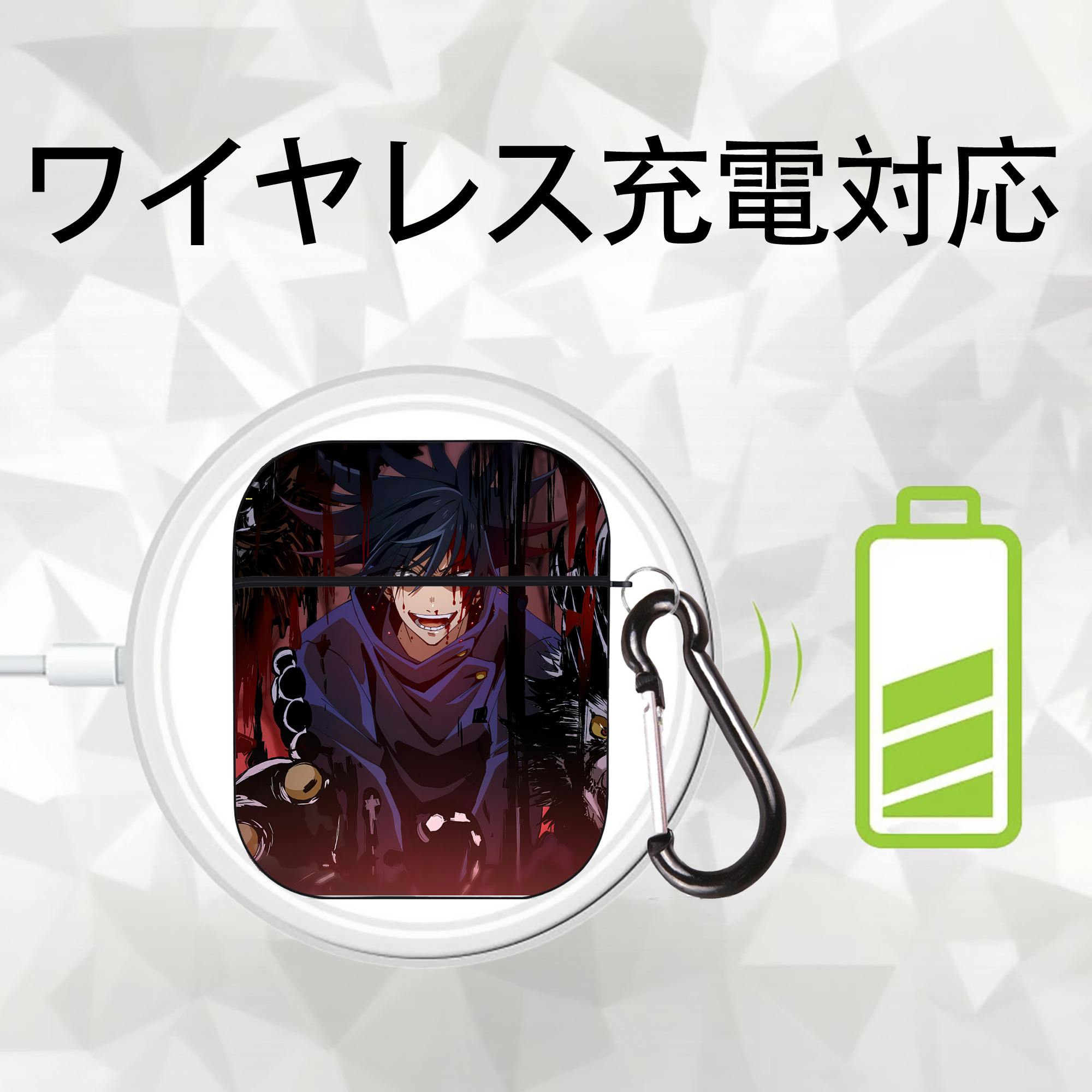 SPY×FAMILY间谍家家酒 AirPods 第2世代保護ケース ハードシェル ブラック 耐衝撃・防指紋・カラビナ付き