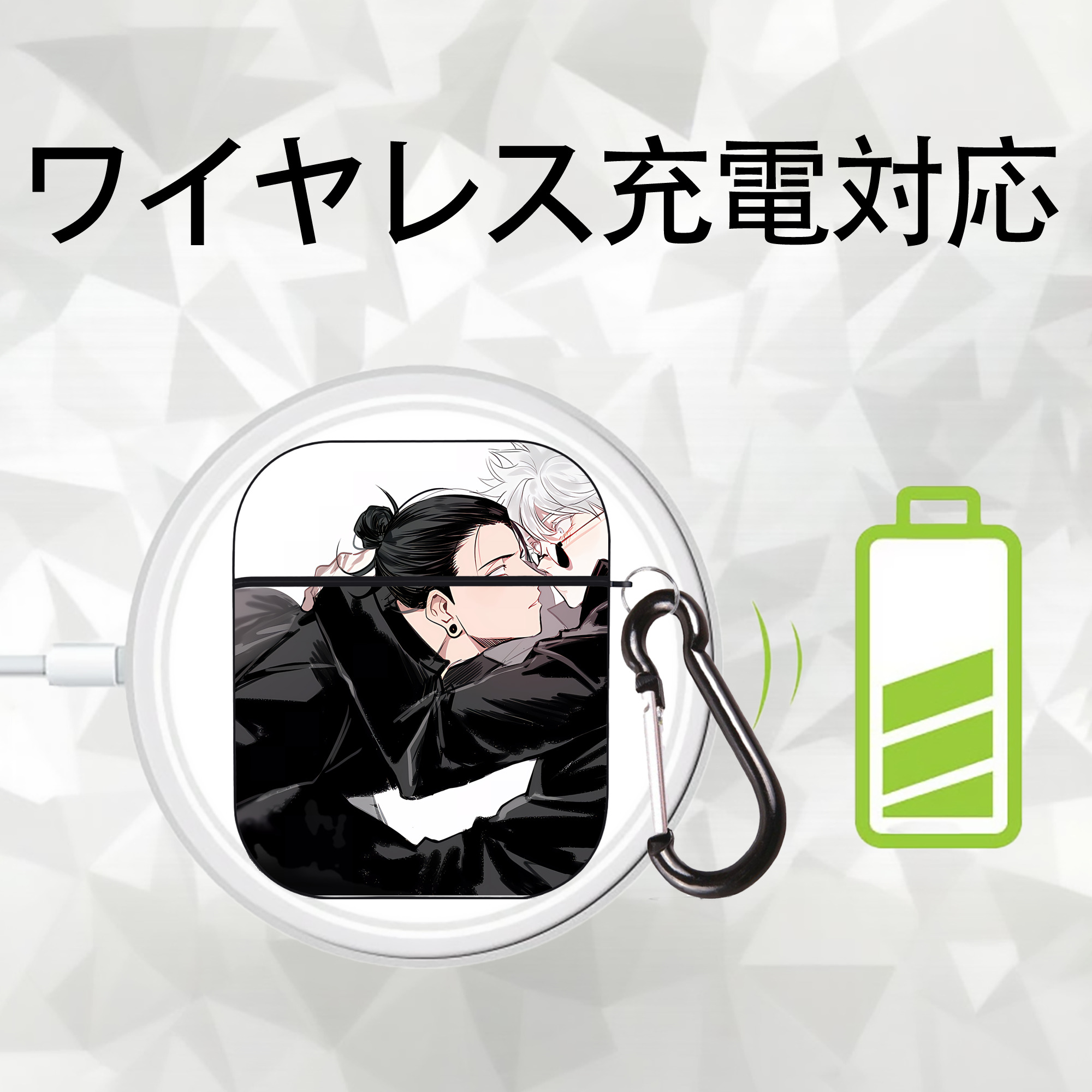 SPY×FAMILY间谍家家酒 AirPods 第2世代保護ケース ハードシェル ブラック 耐衝撃・防指紋・カラビナ付き