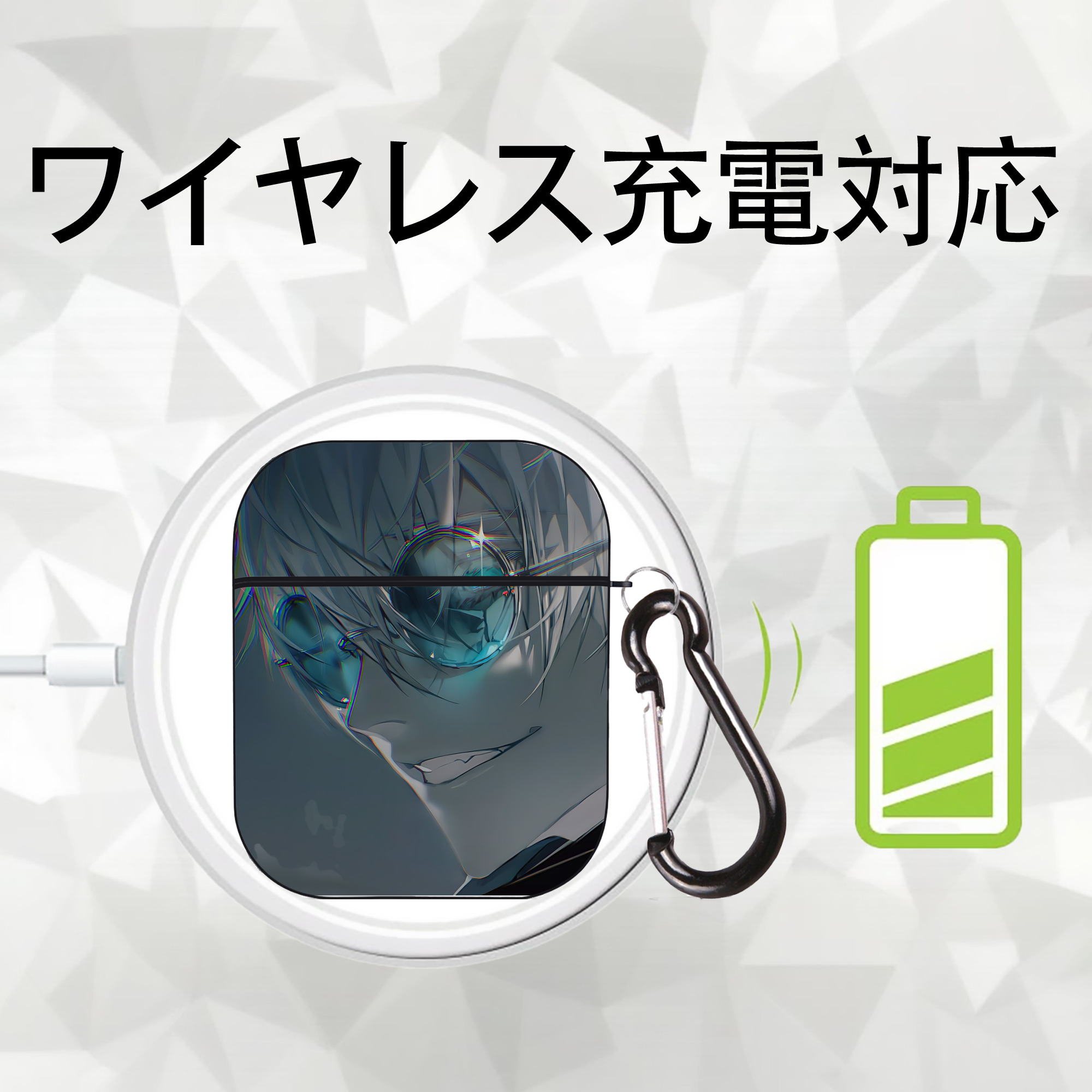 SPY×FAMILY间谍家家酒 AirPods 第2世代保護ケース ハードシェル ブラック 耐衝撃・防指紋・カラビナ付き
