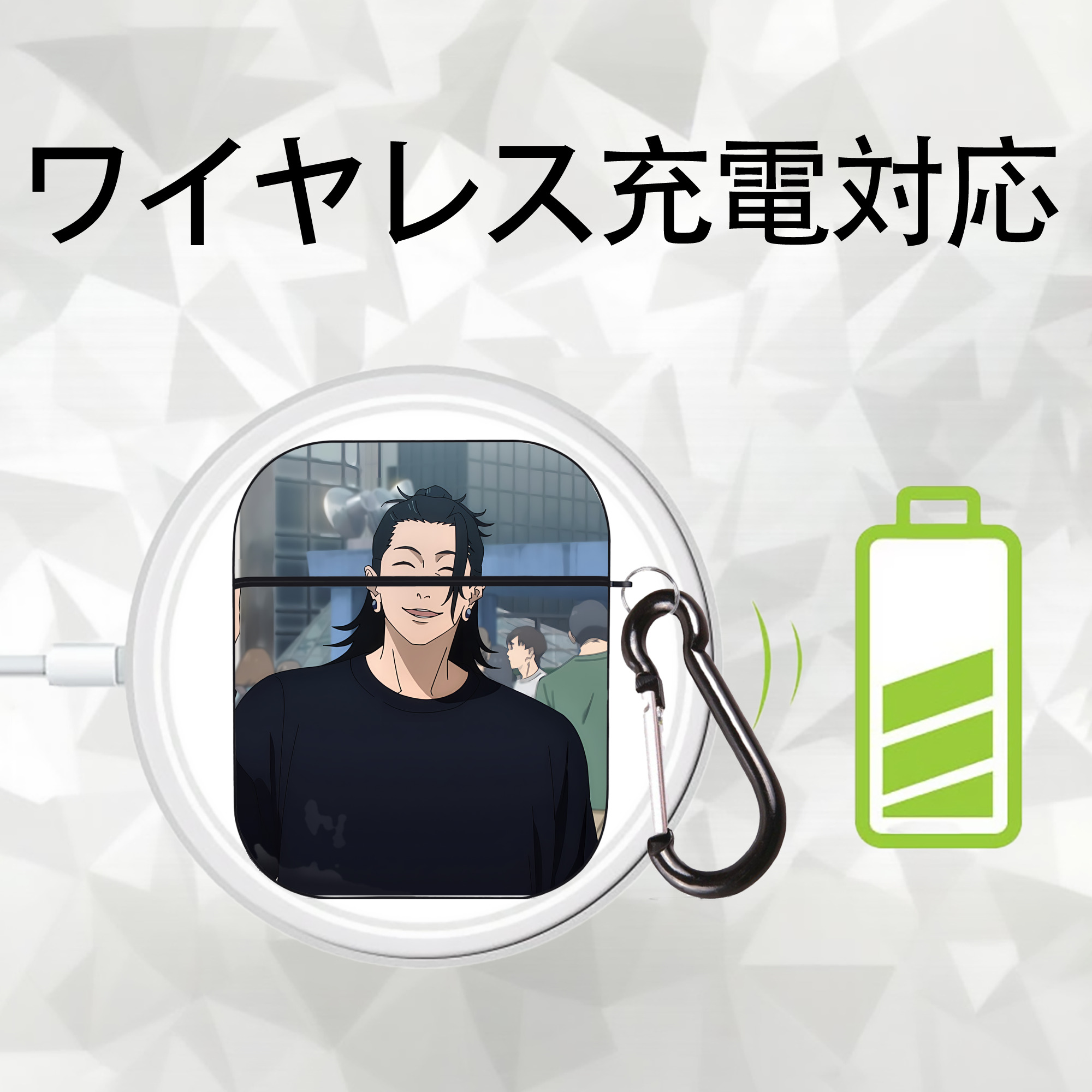 SPY×FAMILY间谍家家酒 AirPods 第2世代保護ケース ハードシェル ブラック 耐衝撃・防指紋・カラビナ付き