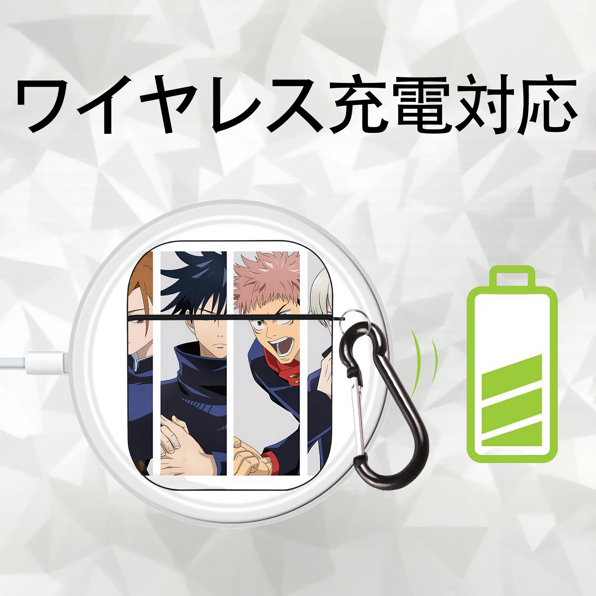 SPY×FAMILY间谍家家酒 AirPods 第2世代保護ケース ハードシェル ブラック 耐衝撃・防指紋・カラビナ付き