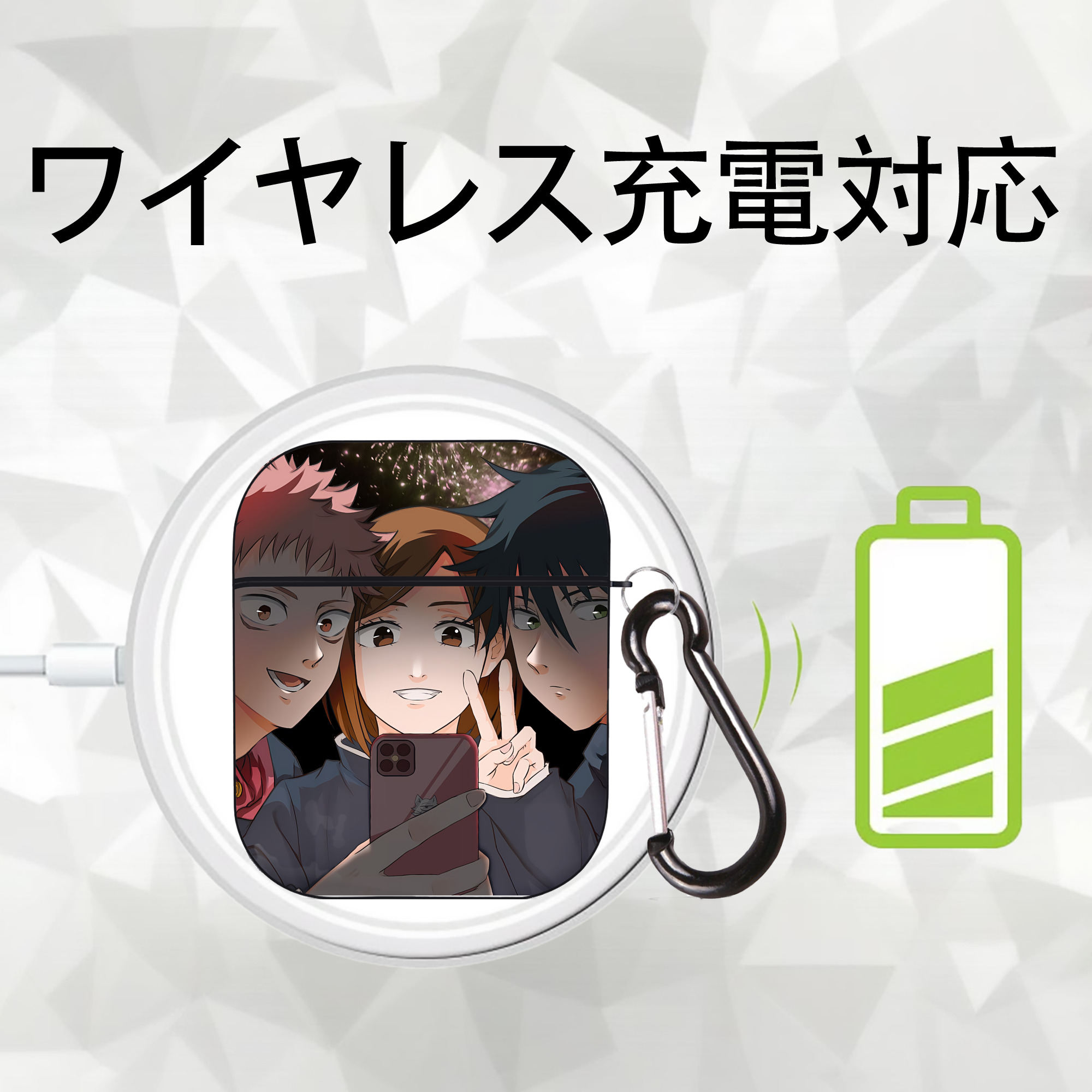 SPY×FAMILY间谍家家酒 AirPods 第2世代保護ケース ハードシェル ブラック 耐衝撃・防指紋・カラビナ付き