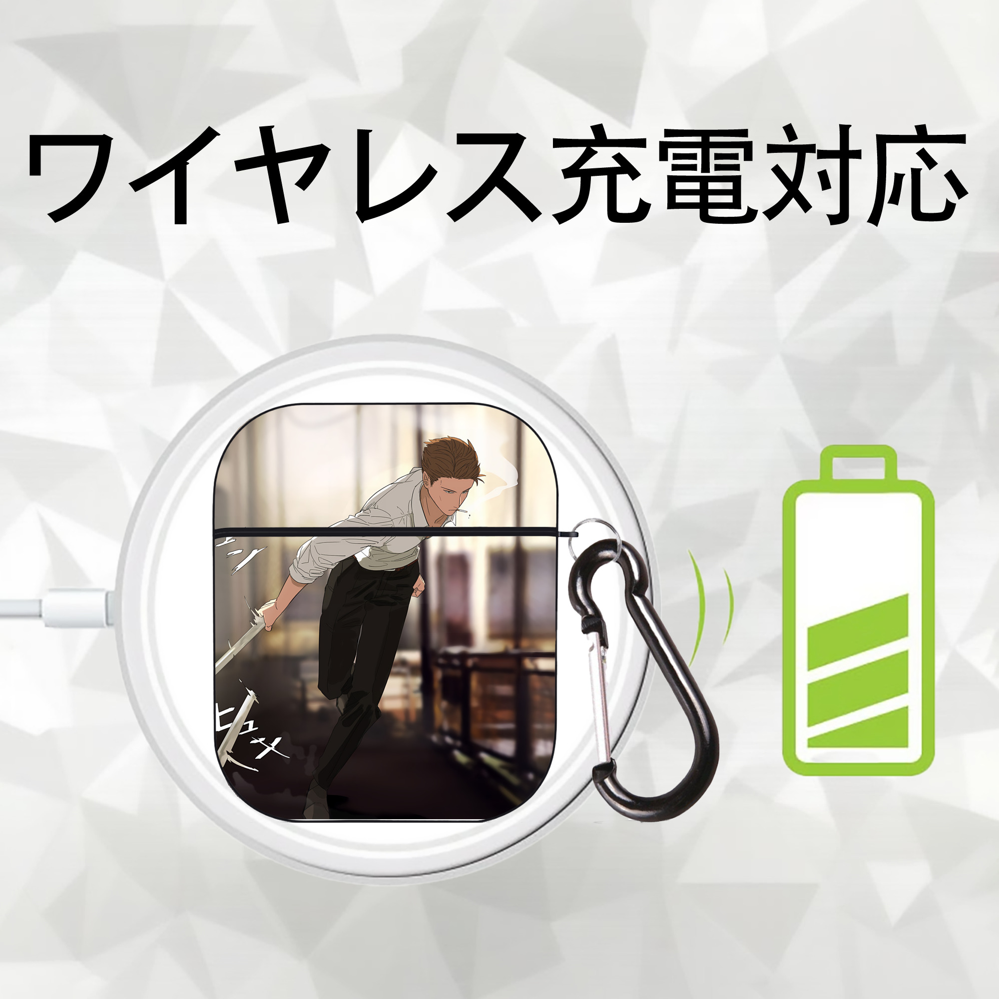 SPY×FAMILY间谍家家酒 AirPods 第2世代保護ケース ハードシェル ブラック 耐衝撃・防指紋・カラビナ付き