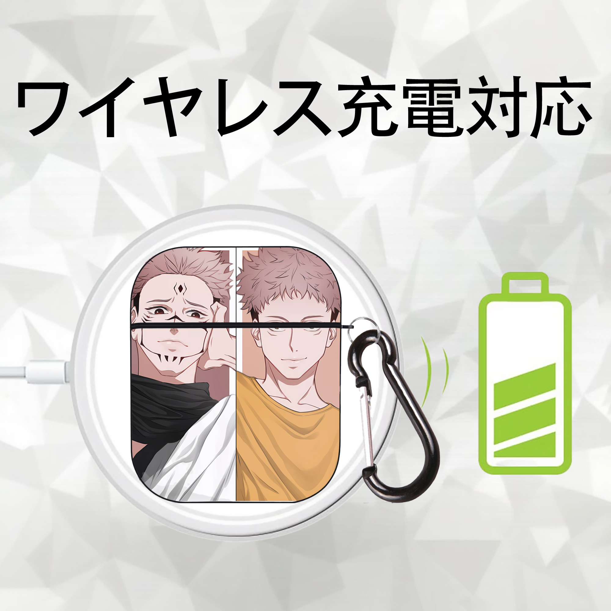 SPY×FAMILY间谍家家酒 AirPods 第2世代保護ケース ハードシェル ブラック 耐衝撃・防指紋・カラビナ付き
