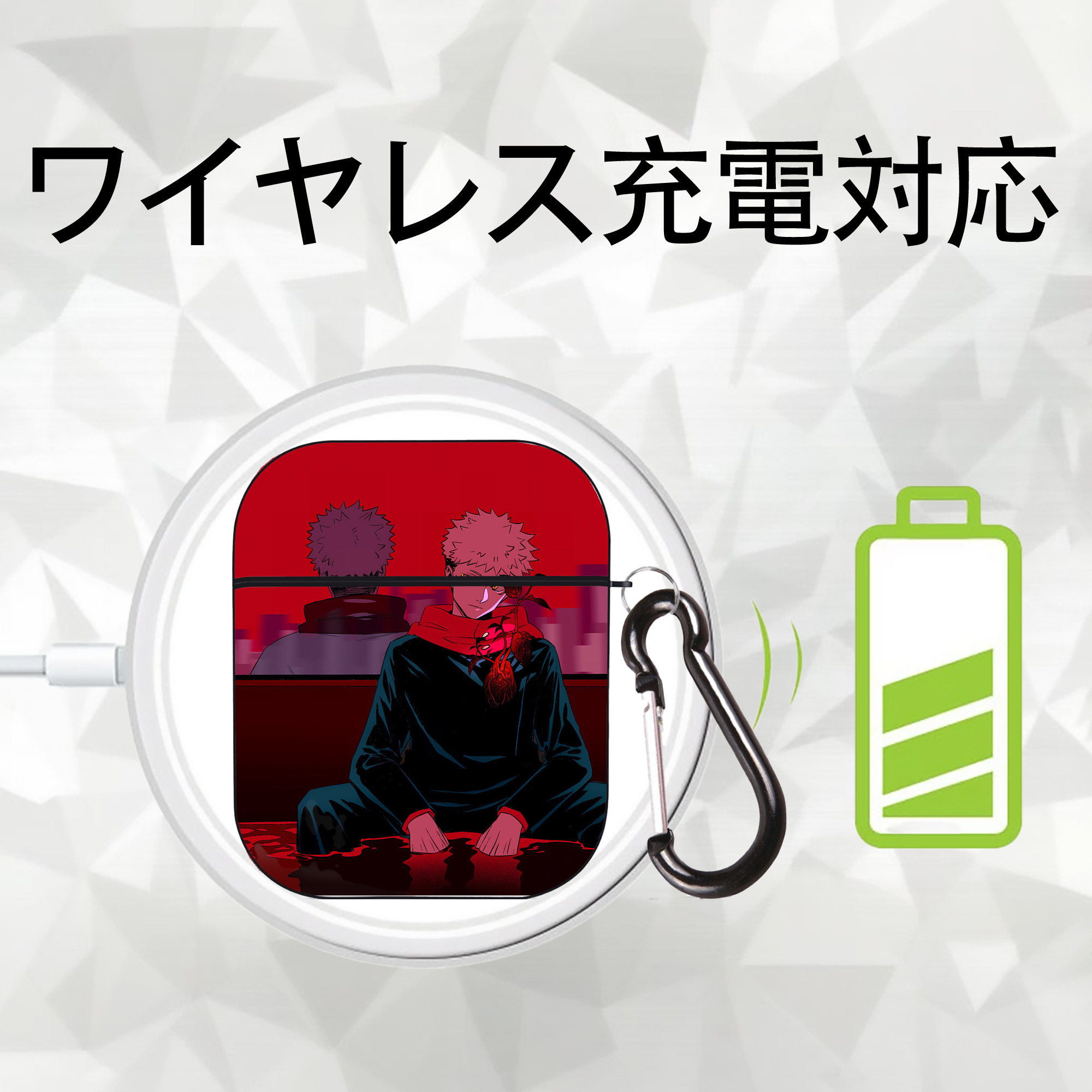SPY×FAMILY间谍家家酒 AirPods 第2世代保護ケース ハードシェル ブラック 耐衝撃・防指紋・カラビナ付き