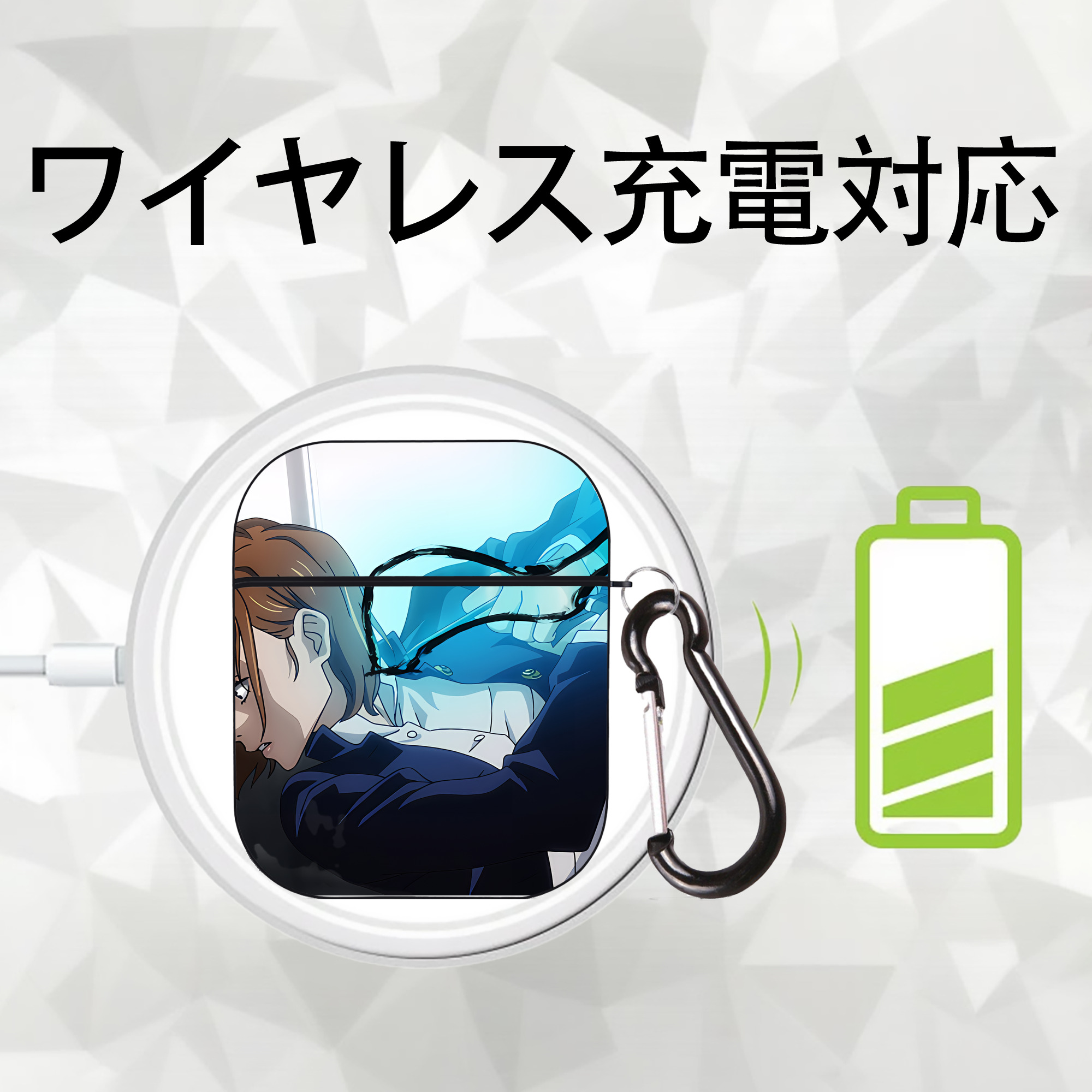 SPY×FAMILY间谍家家酒 AirPods 第2世代保護ケース ハードシェル ブラック 耐衝撃・防指紋・カラビナ付き