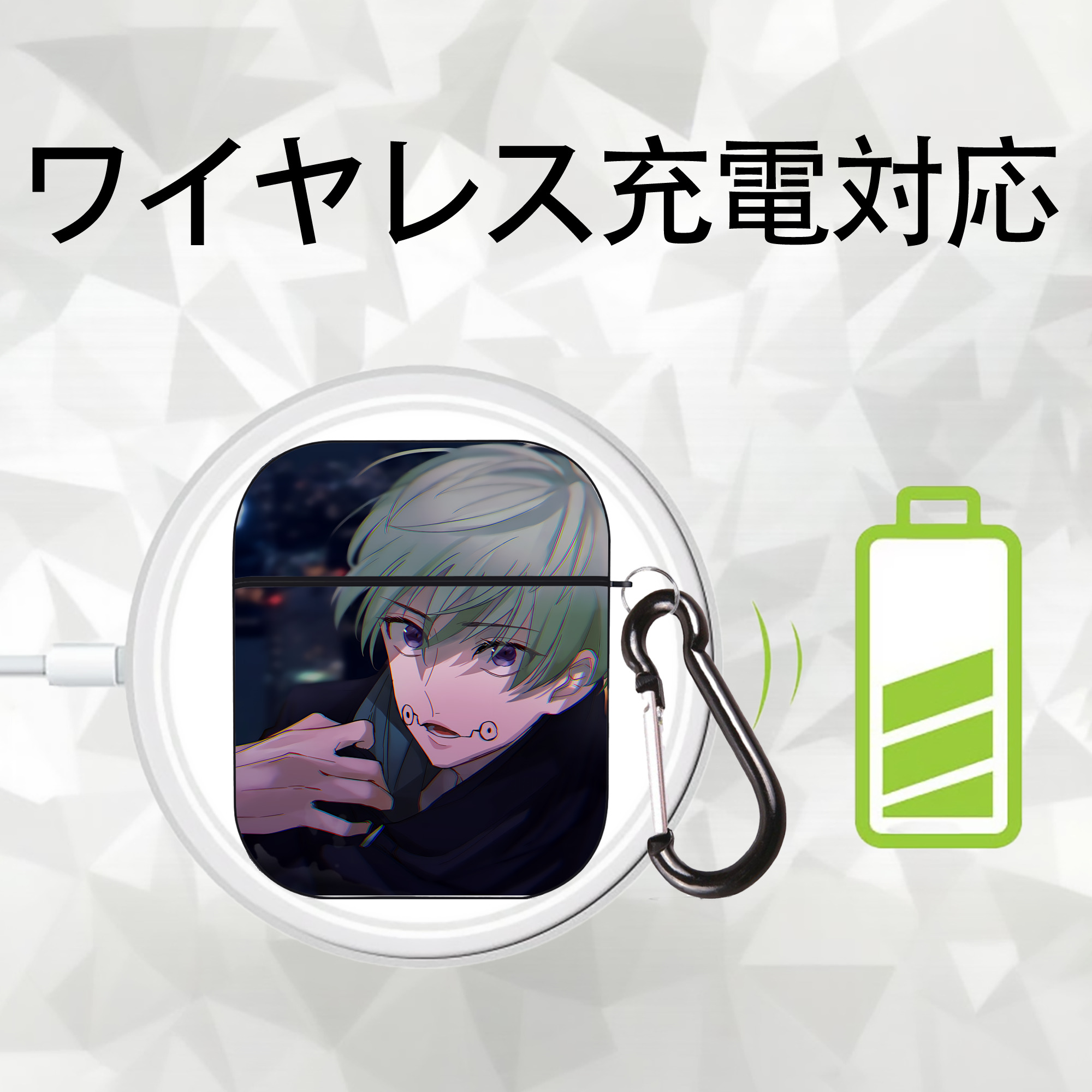 SPY×FAMILY间谍家家酒 AirPods 第2世代保護ケース ハードシェル ブラック 耐衝撃・防指紋・カラビナ付き