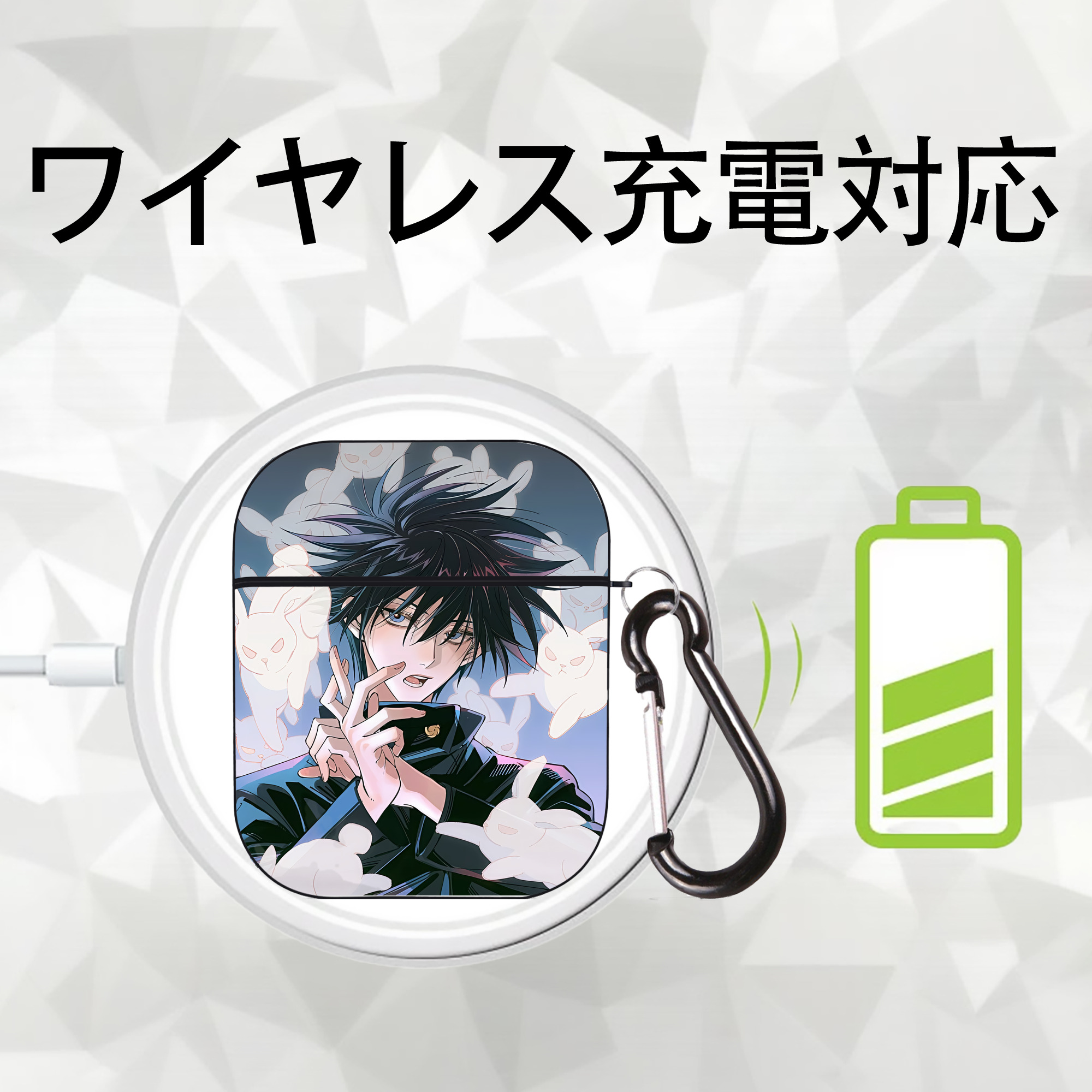 SPY×FAMILY间谍家家酒 AirPods 第2世代保護ケース ハードシェル ブラック 耐衝撃・防指紋・カラビナ付き