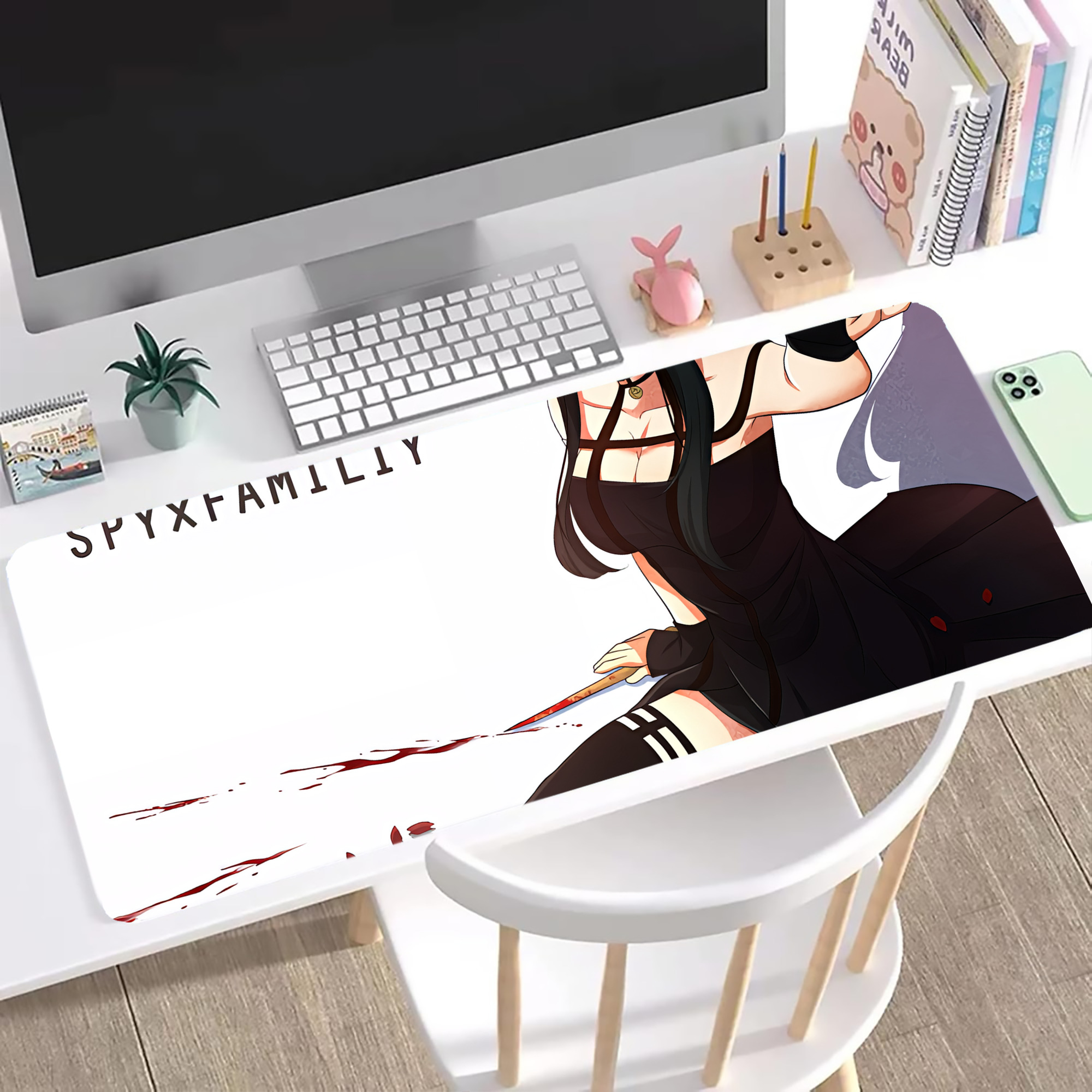 （画像用） SPY×FAMILY间谍家家酒 ステッチ加工 大判デスクマット／滑り止めマウスパッド