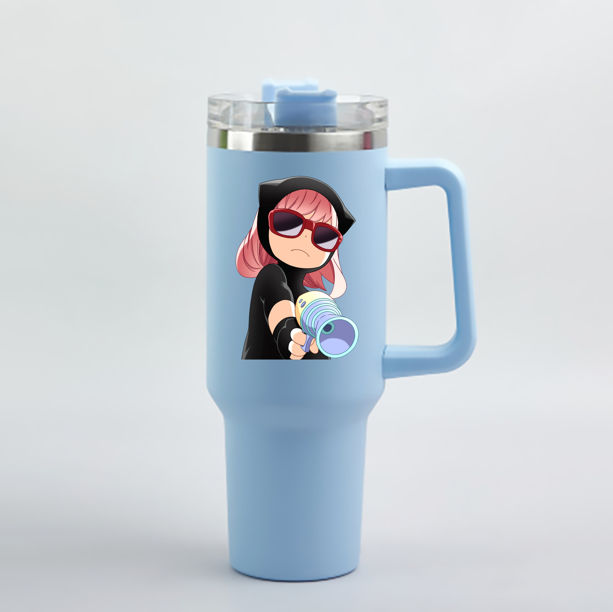 （画像用） SPY×FAMILY间谍家家酒 1200mL車用タンブラー - クリスタルステッカー（プラスチックストロー付き）