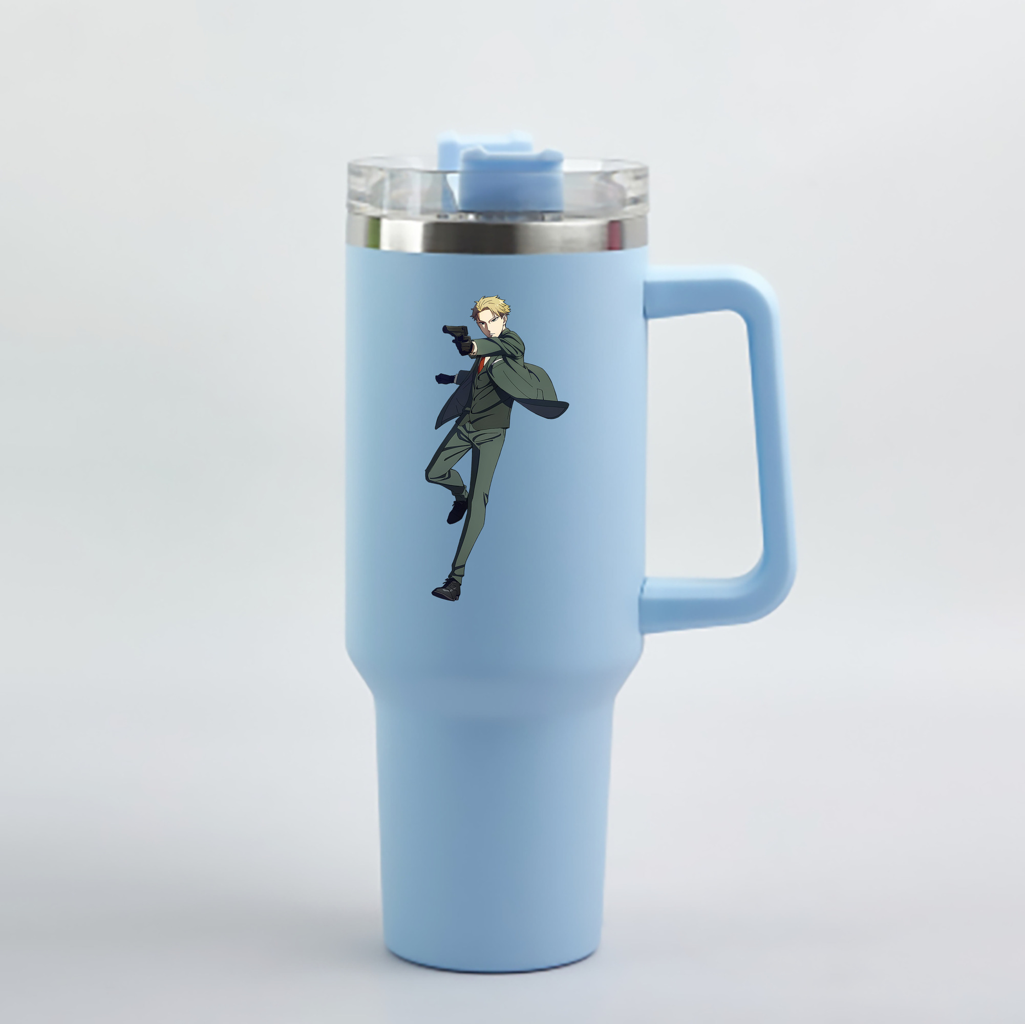 （画像用） SPY×FAMILY间谍家家酒 1200mL車用タンブラー - クリスタルステッカー（プラスチックストロー付き）