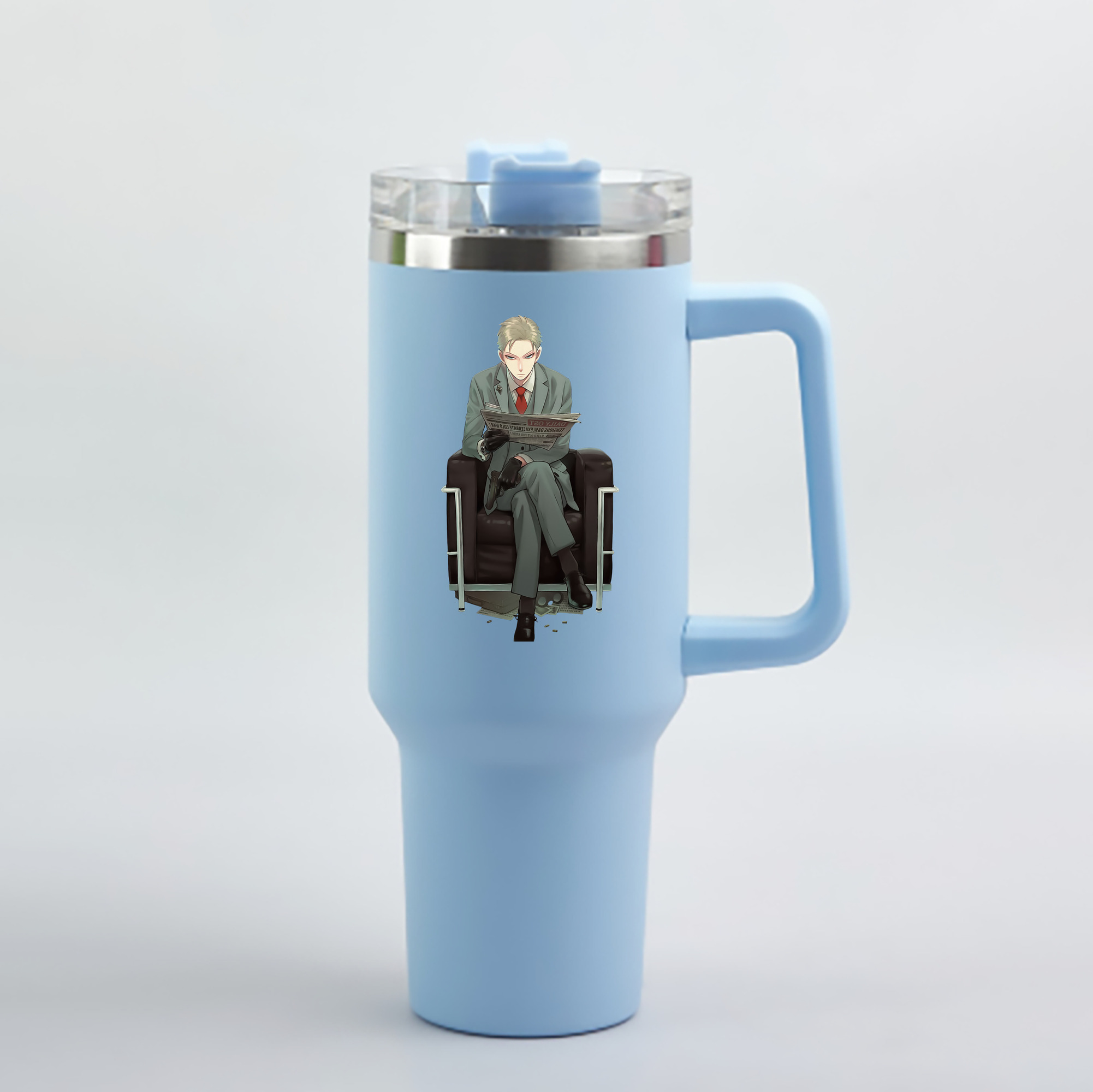 （画像用） SPY×FAMILY间谍家家酒 1200mL車用タンブラー - クリスタルステッカー（プラスチックストロー付き）