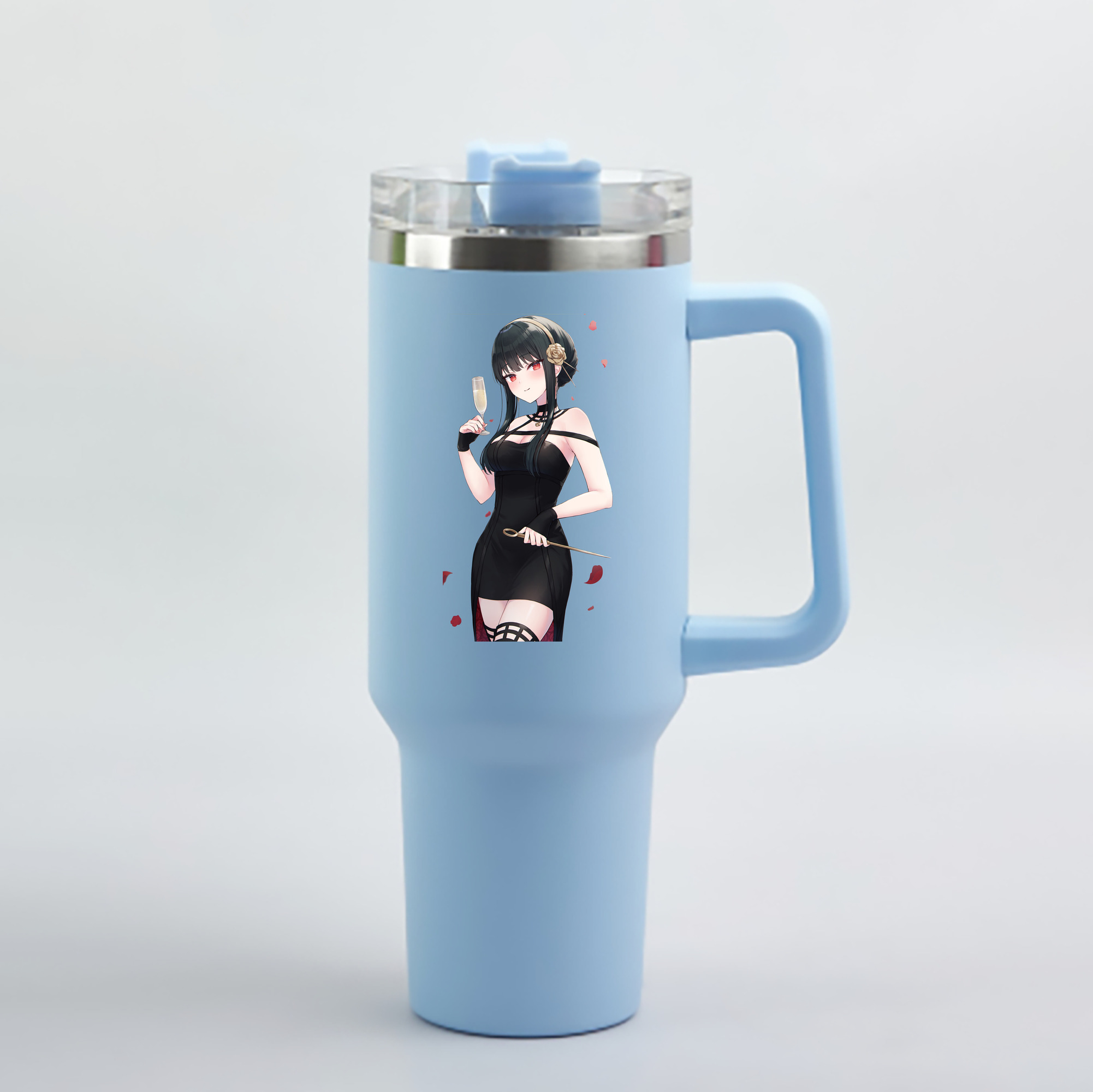 （画像用） SPY×FAMILY间谍家家酒 1200mL車用タンブラー - クリスタルステッカー（プラスチックストロー付き）