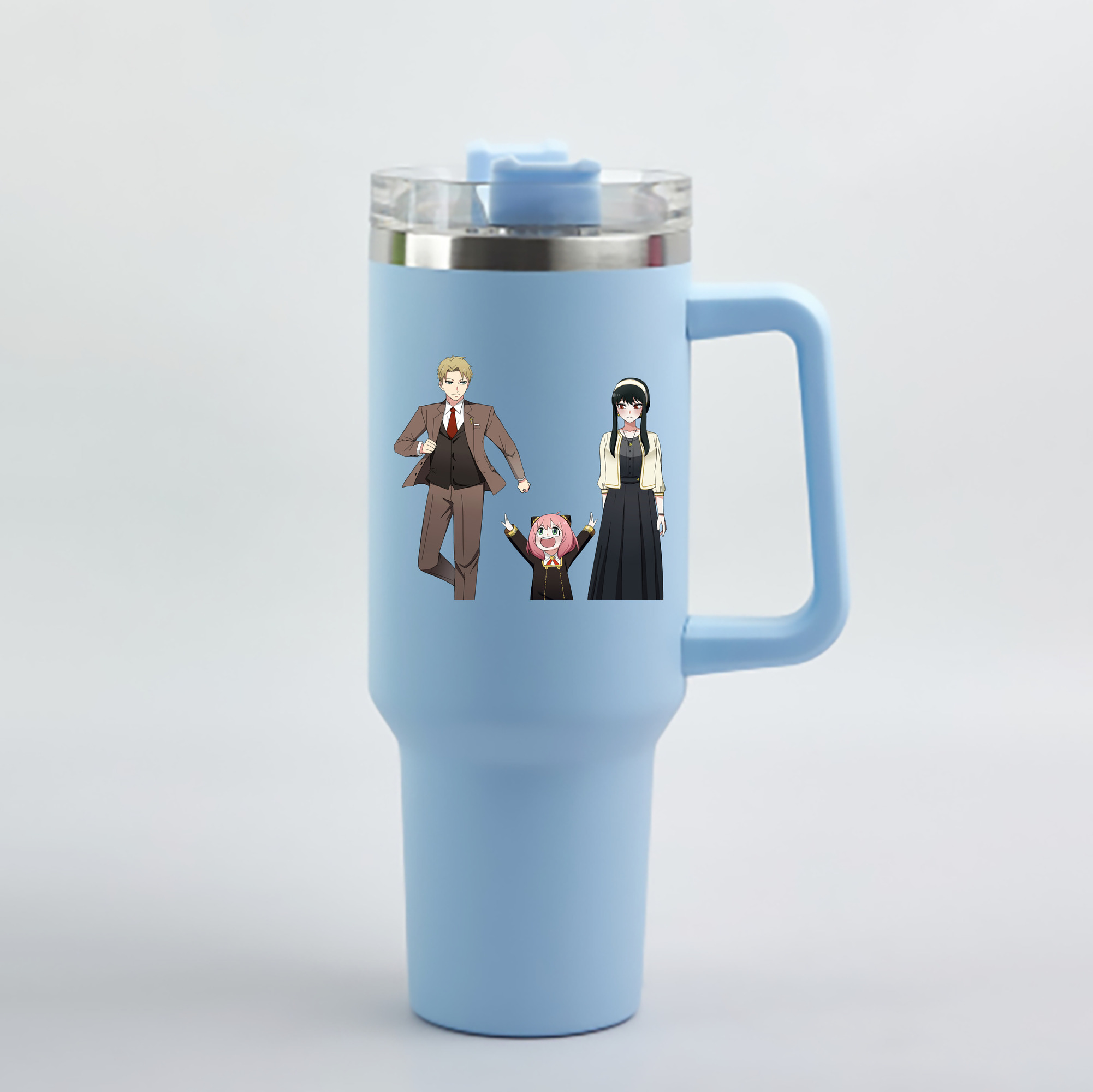 （画像用） SPY×FAMILY间谍家家酒 1200mL車用タンブラー - クリスタルステッカー（プラスチックストロー付き）