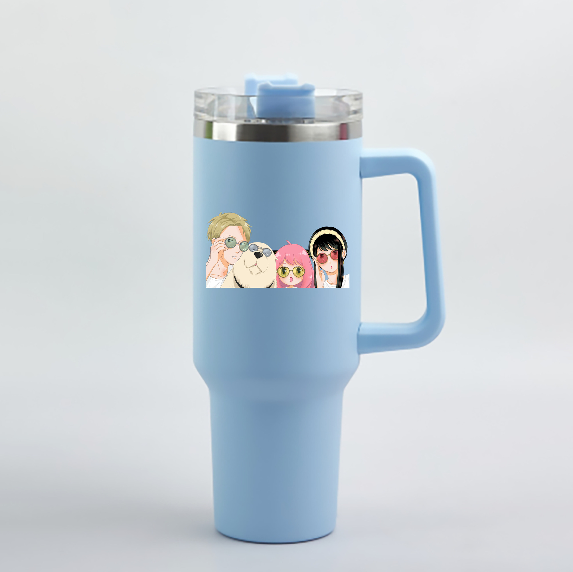 （画像用） SPY×FAMILY间谍家家酒 1200mL車用タンブラー - クリスタルステッカー（プラスチックストロー付き）