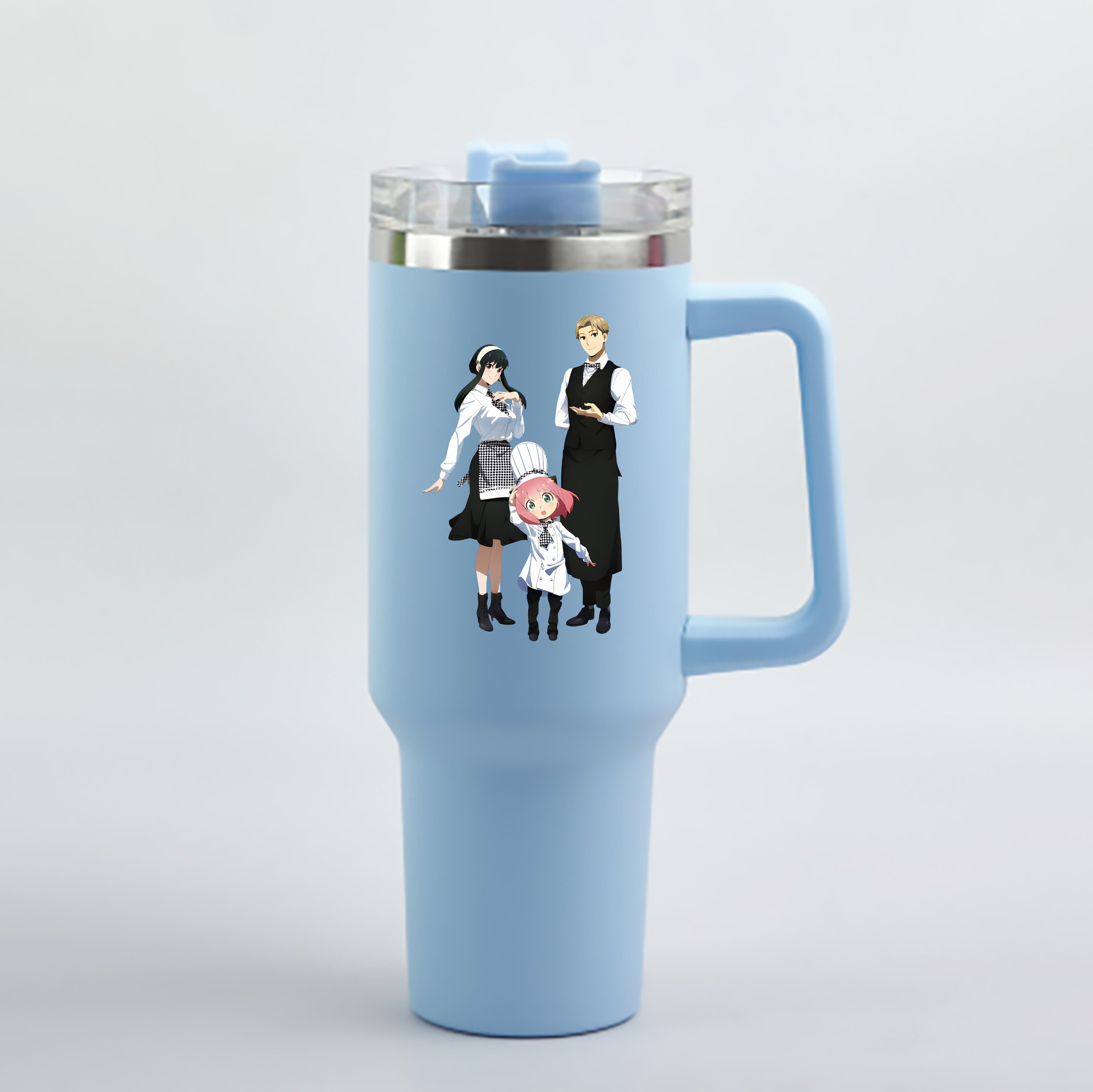 （画像用） SPY×FAMILY间谍家家酒 1200mL車用タンブラー - クリスタルステッカー（プラスチックストロー付き）