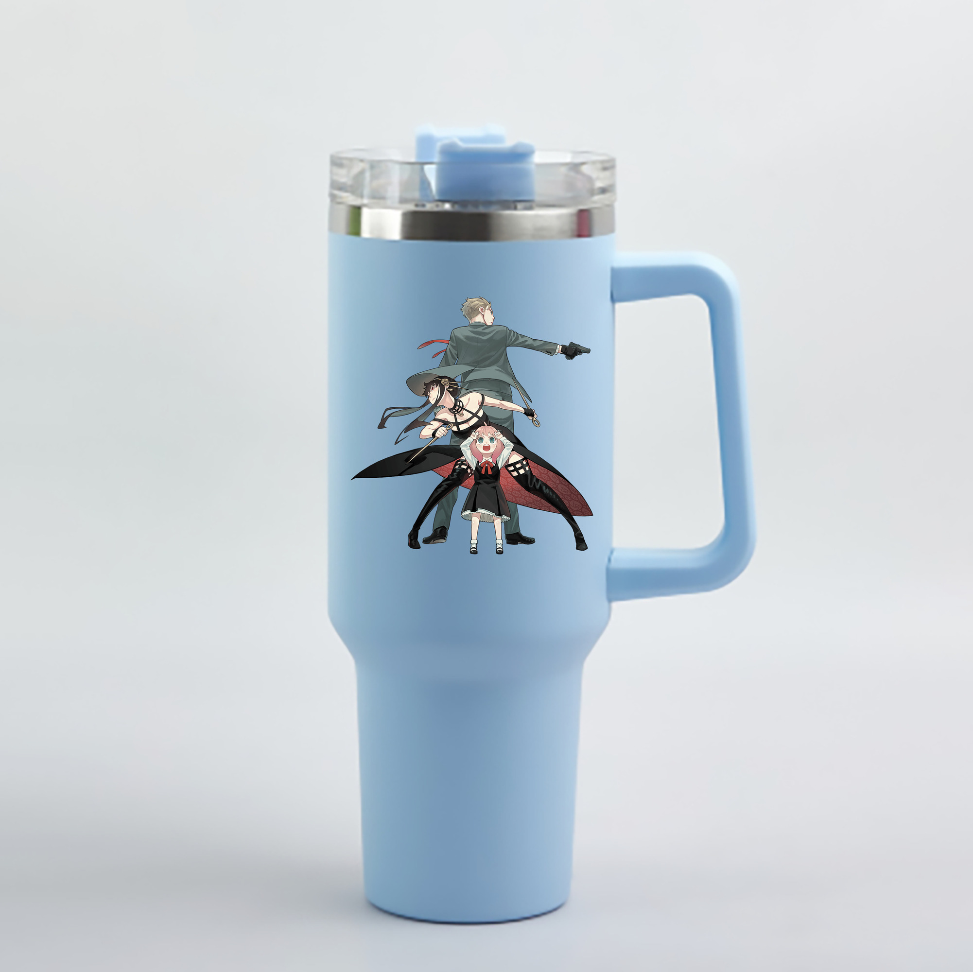 （画像用） SPY×FAMILY间谍家家酒 1200mL車用タンブラー - クリスタルステッカー（プラスチックストロー付き）