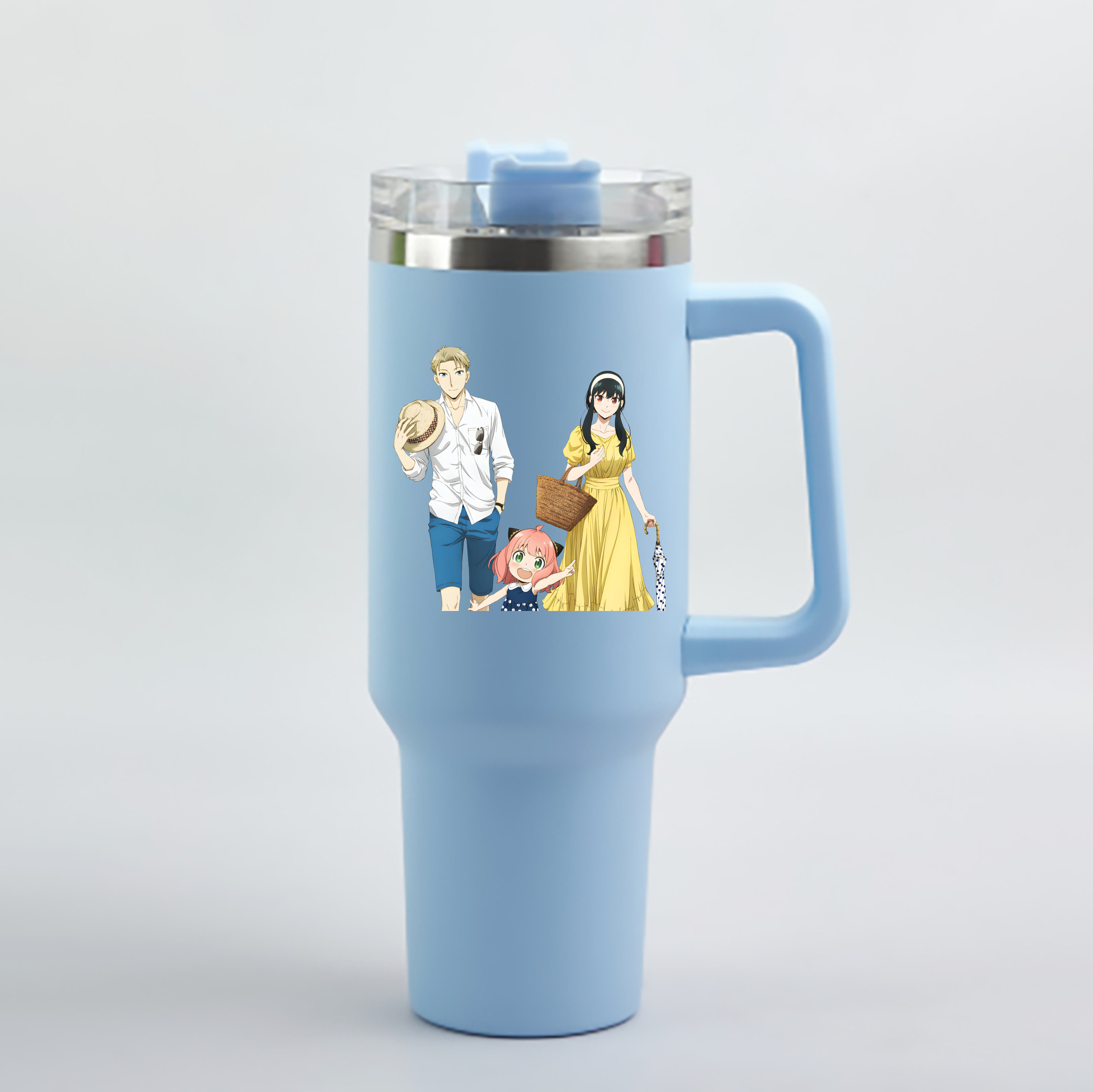 （画像用） SPY×FAMILY间谍家家酒 1200mL車用タンブラー - クリスタルステッカー（プラスチックストロー付き）