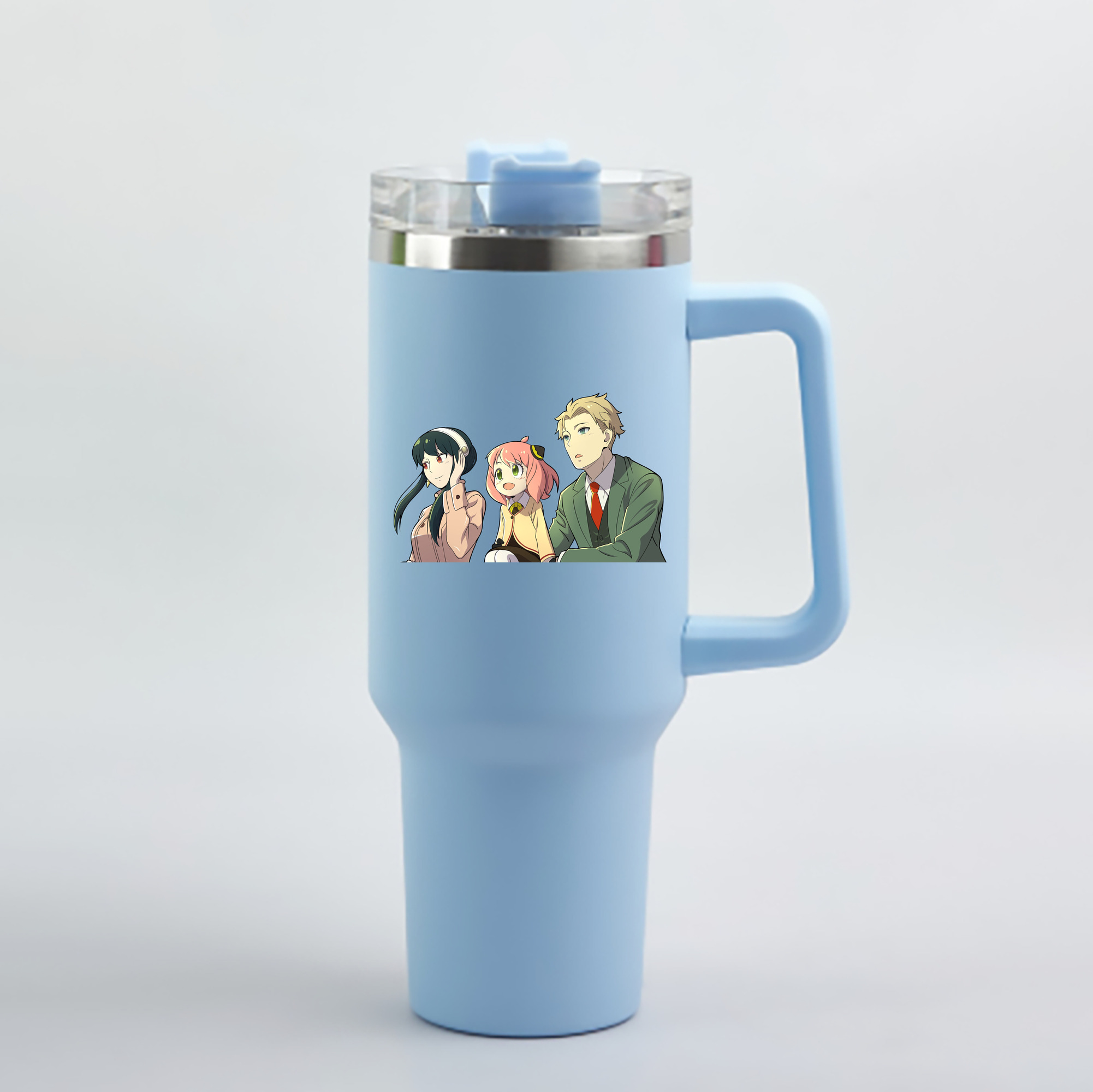 （画像用） SPY×FAMILY间谍家家酒 1200mL車用タンブラー - クリスタルステッカー（プラスチックストロー付き）