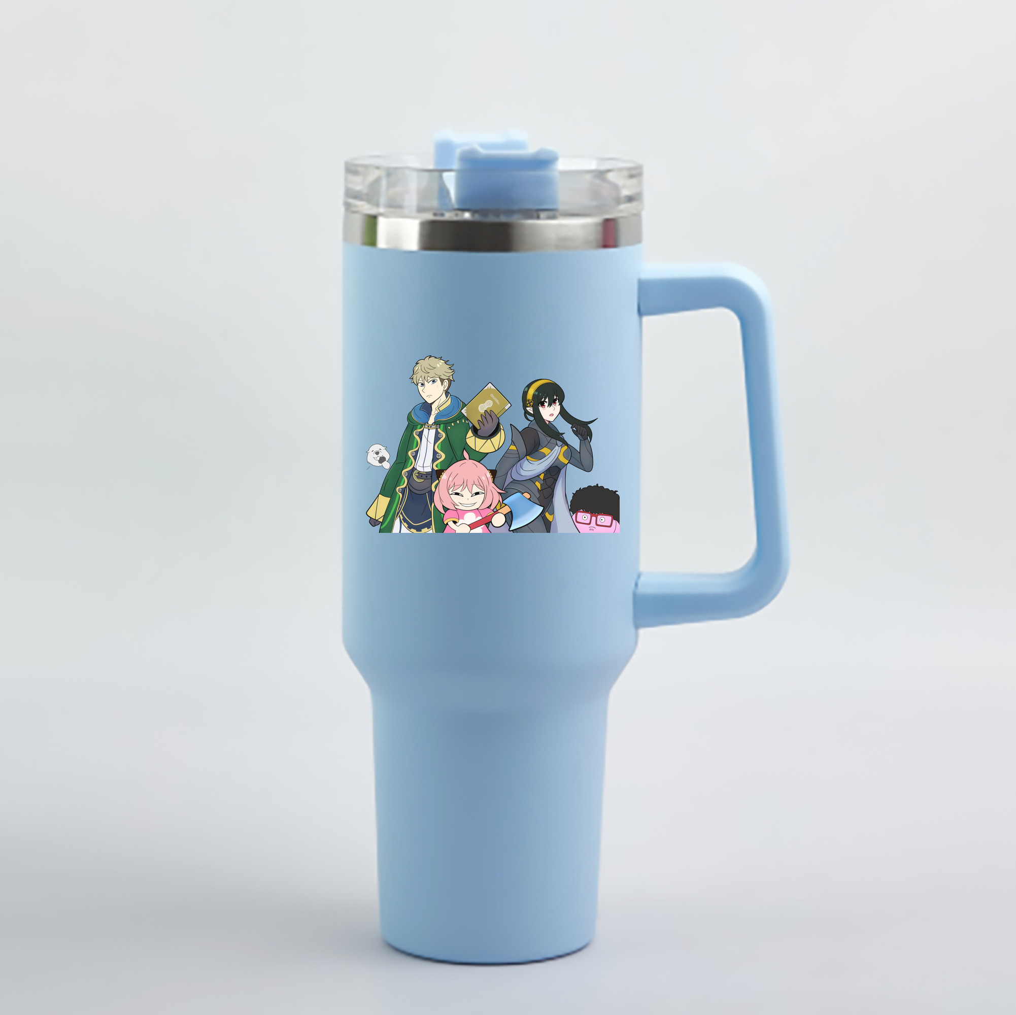 （画像用） SPY×FAMILY间谍家家酒 1200mL車用タンブラー - クリスタルステッカー（プラスチックストロー付き）