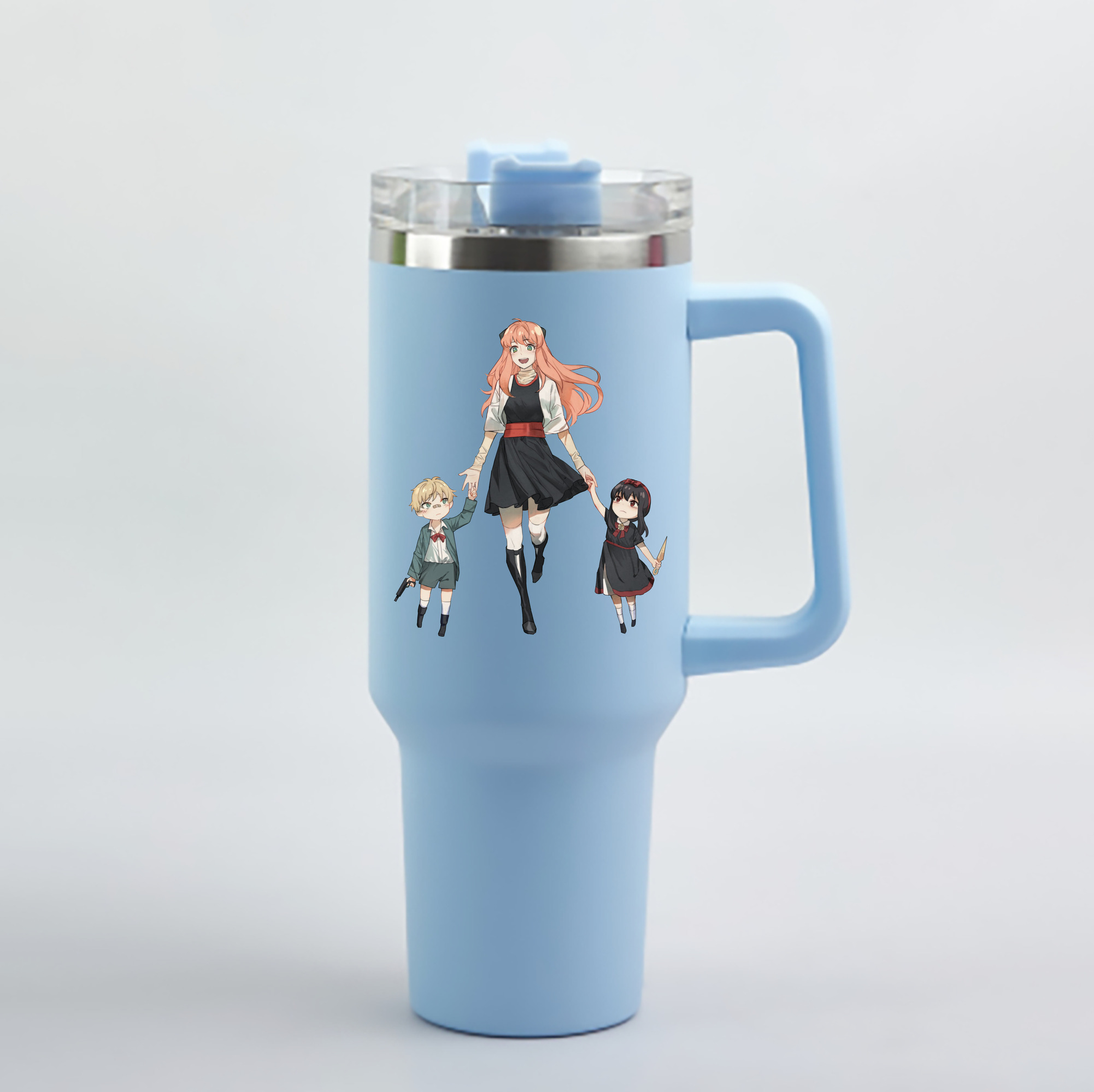 （画像用） SPY×FAMILY间谍家家酒 1200mL車用タンブラー - クリスタルステッカー（プラスチックストロー付き）