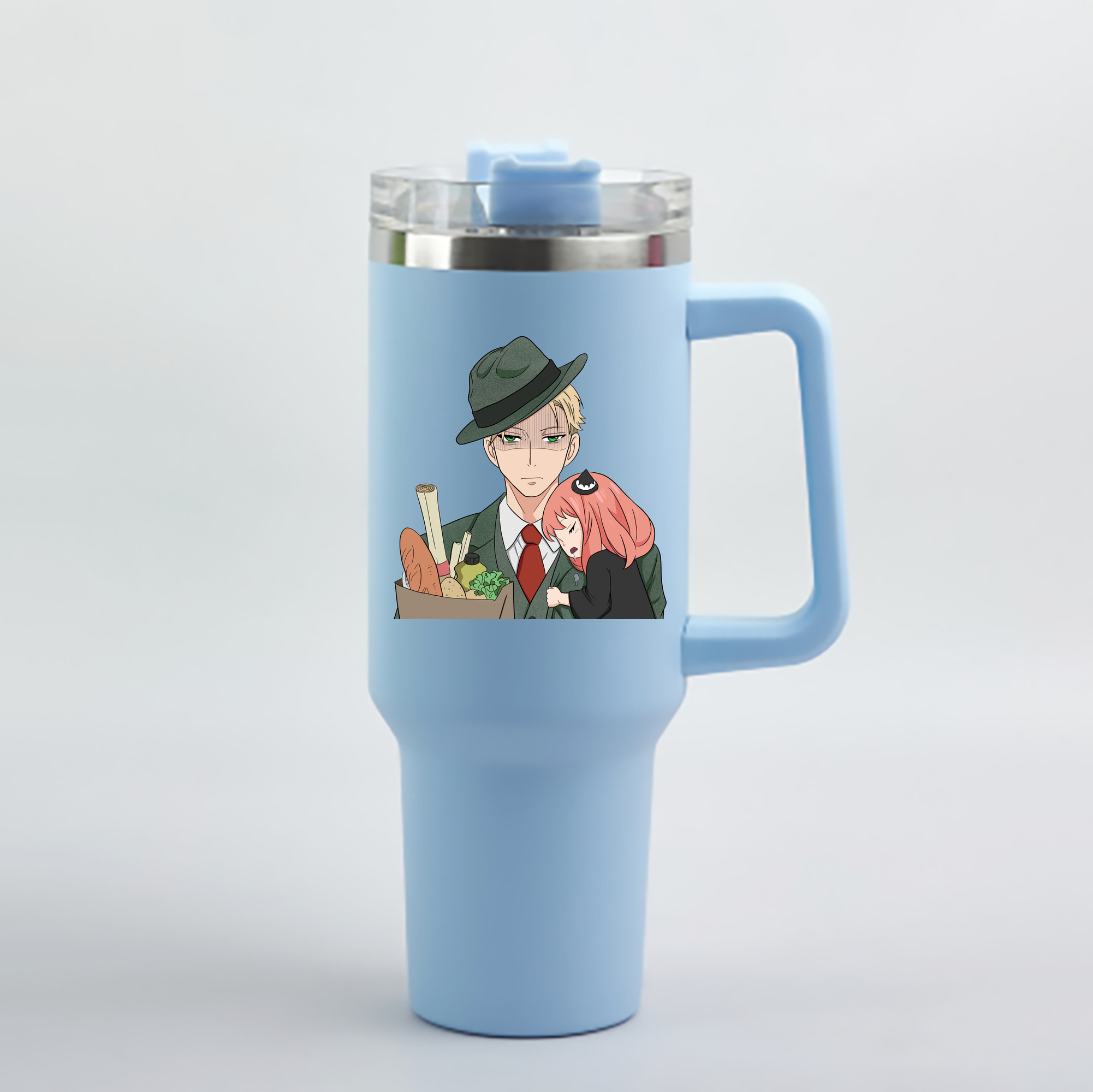 （画像用） SPY×FAMILY间谍家家酒 1200mL車用タンブラー - クリスタルステッカー（プラスチックストロー付き）