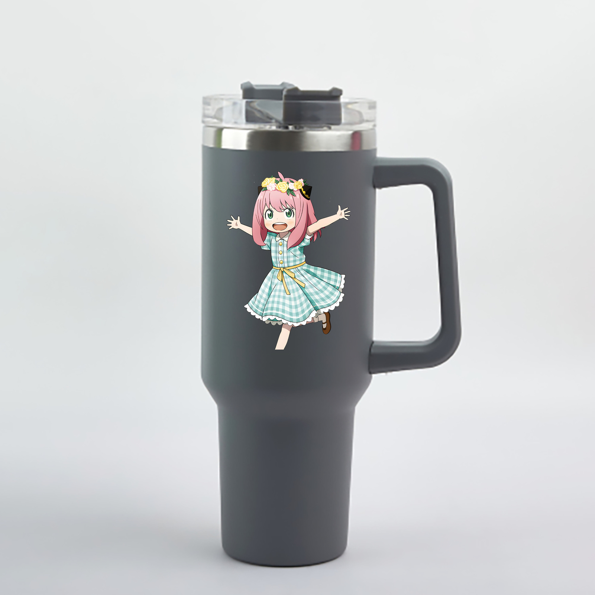（画像用） SPY×FAMILY间谍家家酒 1200mL車用タンブラー - クリスタルステッカー（プラスチックストロー付き）