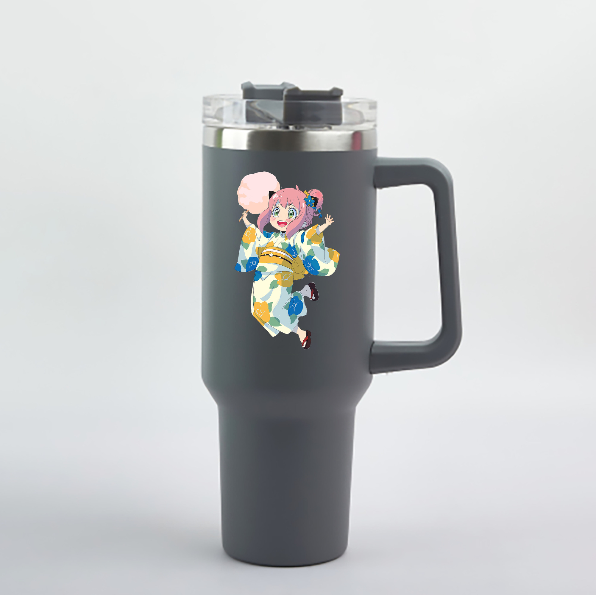（画像用） SPY×FAMILY间谍家家酒 1200mL車用タンブラー - クリスタルステッカー（プラスチックストロー付き）