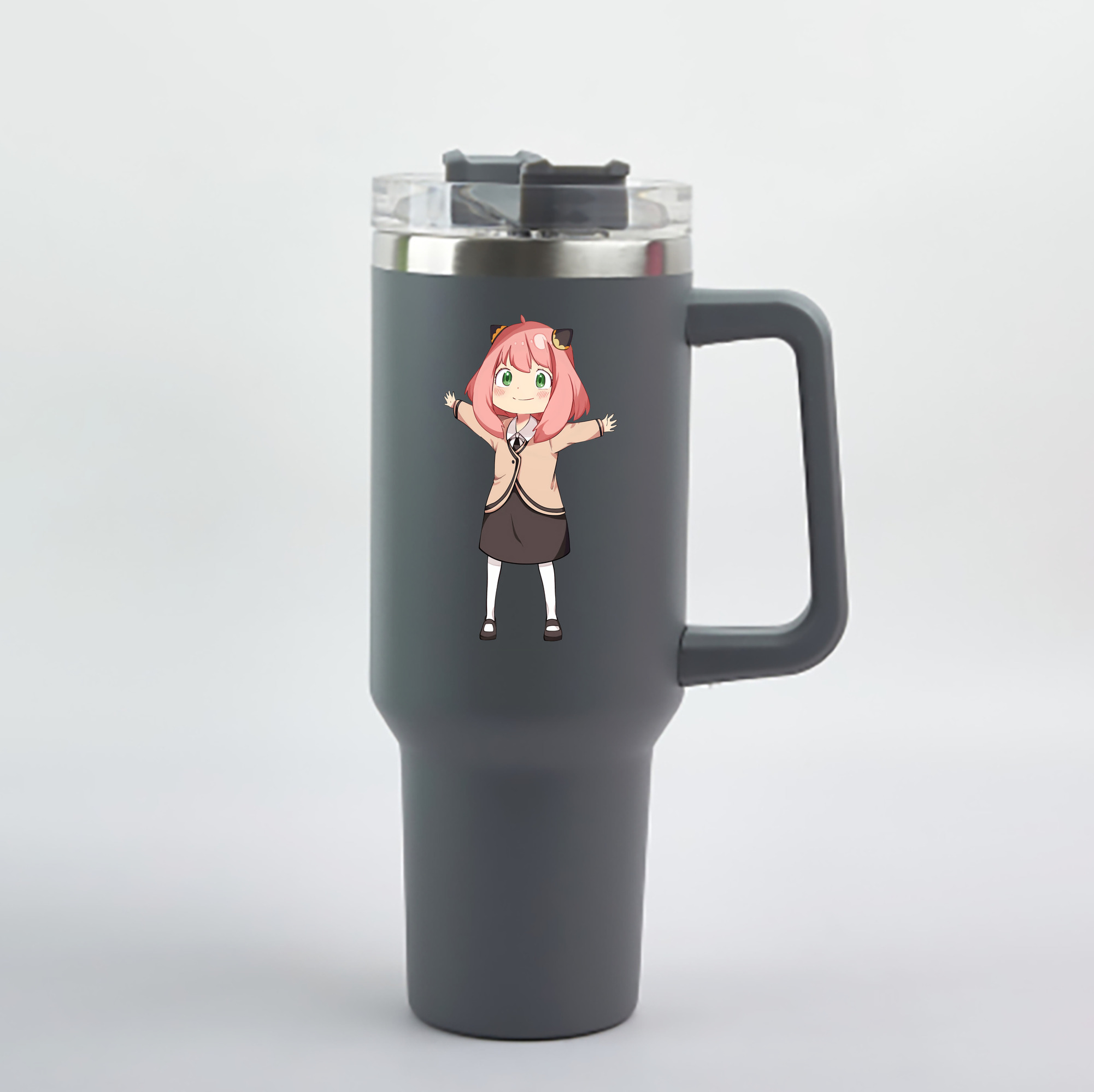 （画像用） SPY×FAMILY间谍家家酒 1200mL車用タンブラー - クリスタルステッカー（プラスチックストロー付き）