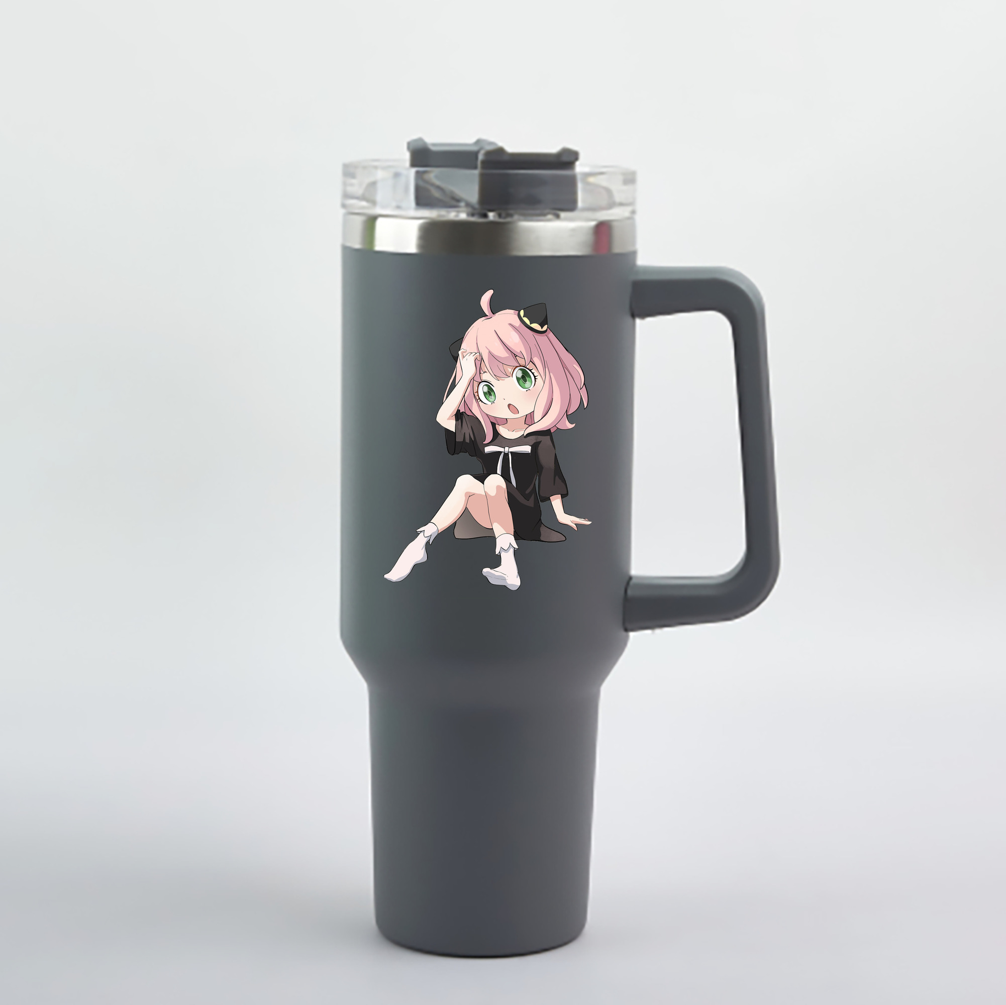 （画像用） SPY×FAMILY间谍家家酒 1200mL車用タンブラー - クリスタルステッカー（プラスチックストロー付き）