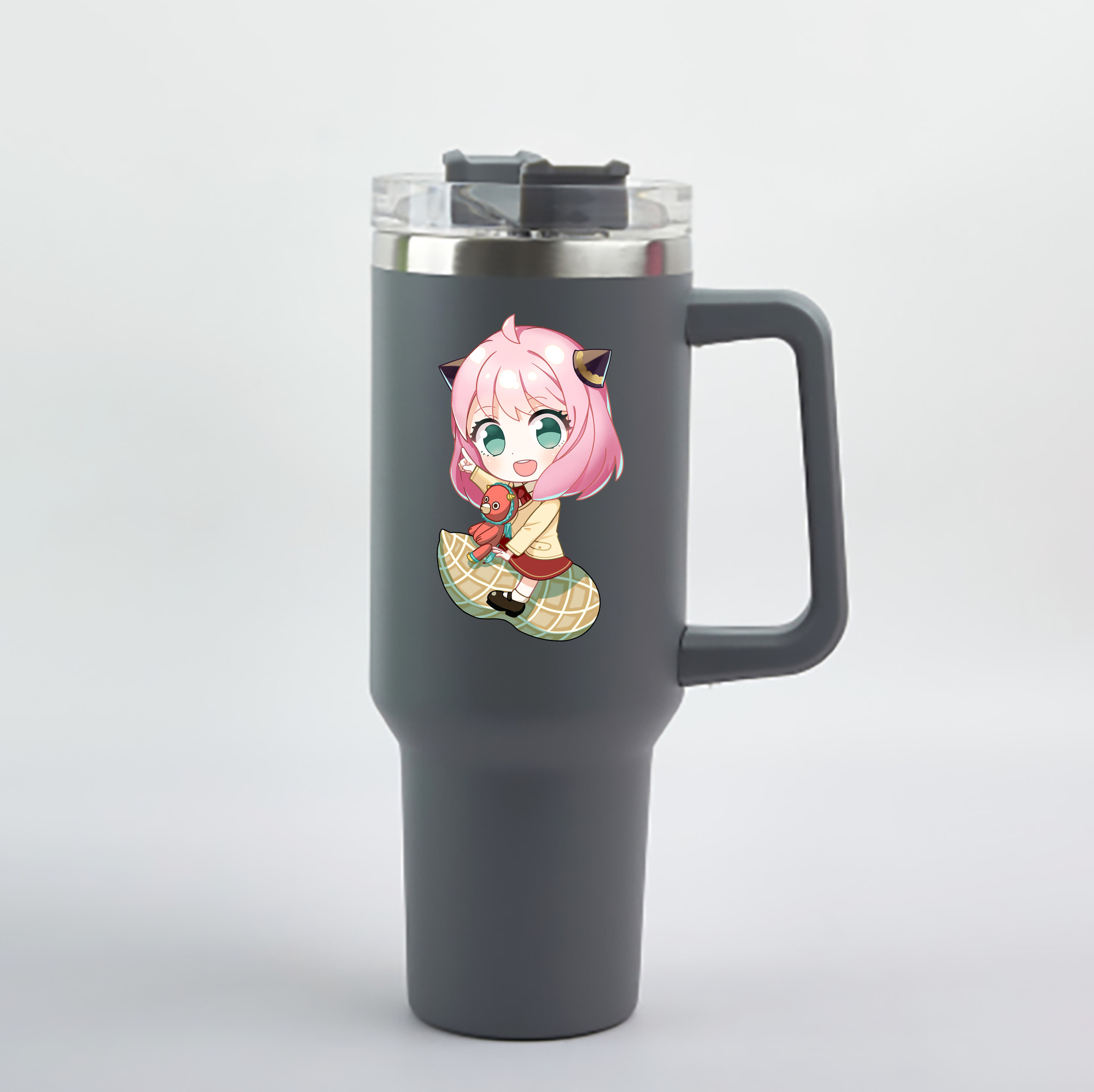 （画像用） SPY×FAMILY间谍家家酒 1200mL車用タンブラー - クリスタルステッカー（プラスチックストロー付き）
