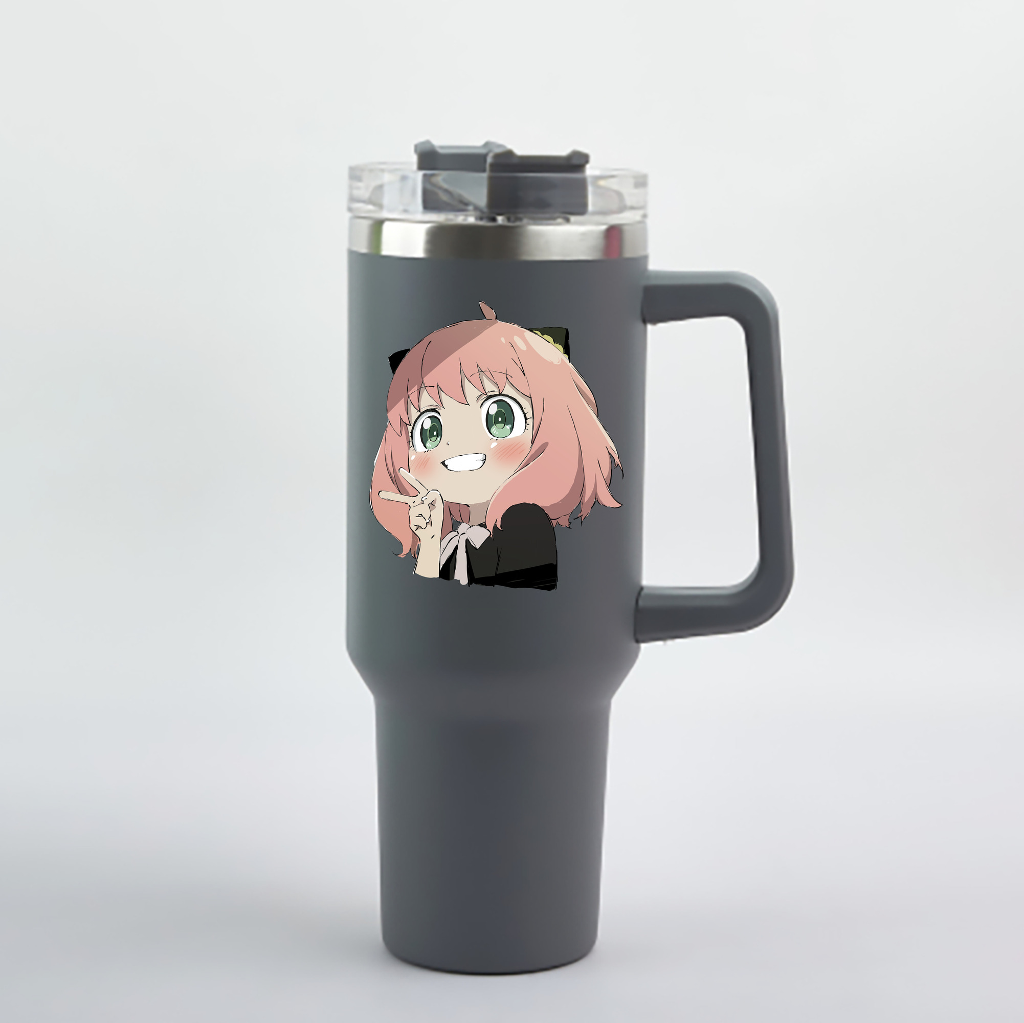 （画像用） SPY×FAMILY间谍家家酒 1200mL車用タンブラー - クリスタルステッカー（プラスチックストロー付き）