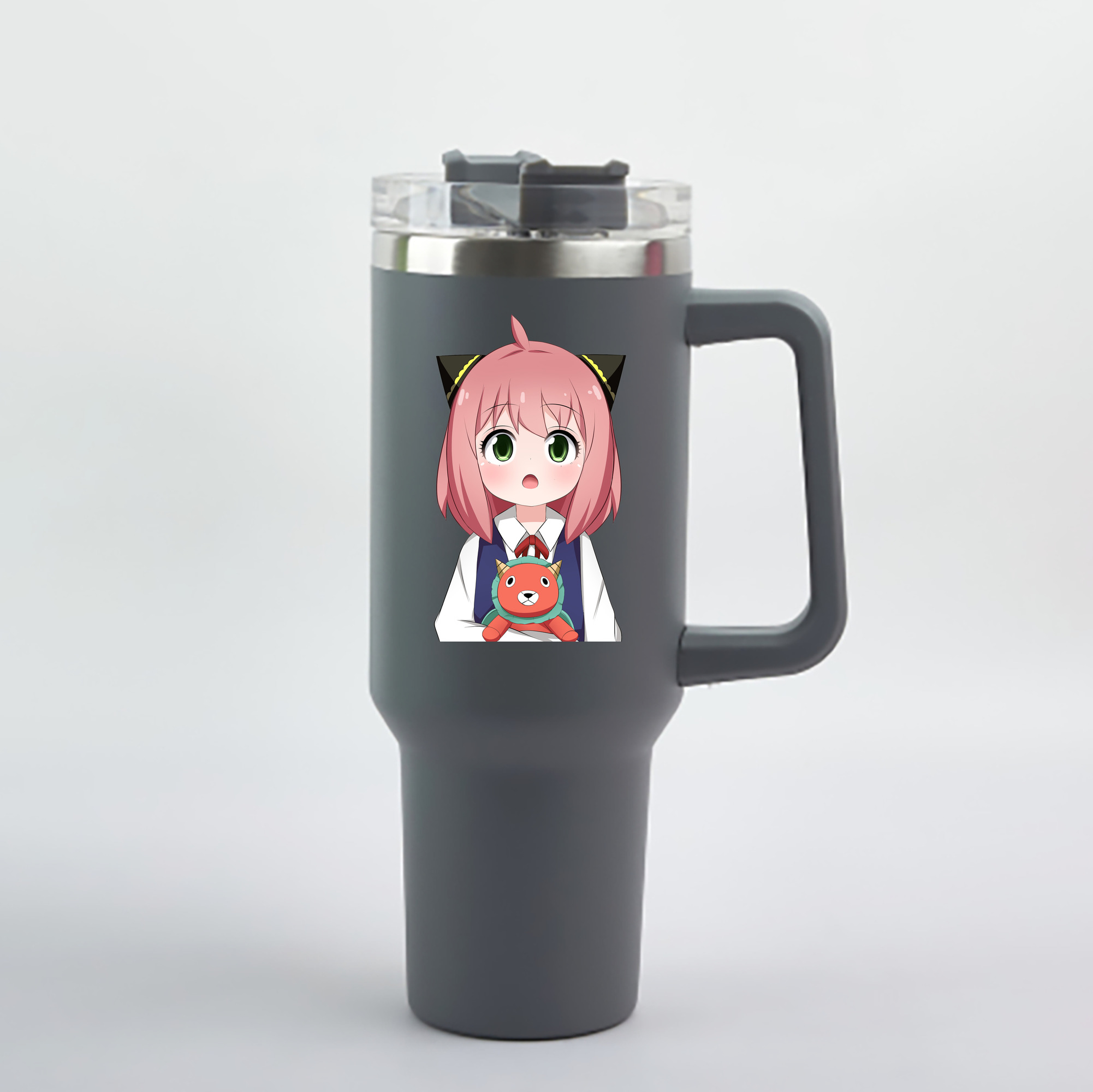 （画像用） SPY×FAMILY间谍家家酒 1200mL車用タンブラー - クリスタルステッカー（プラスチックストロー付き）