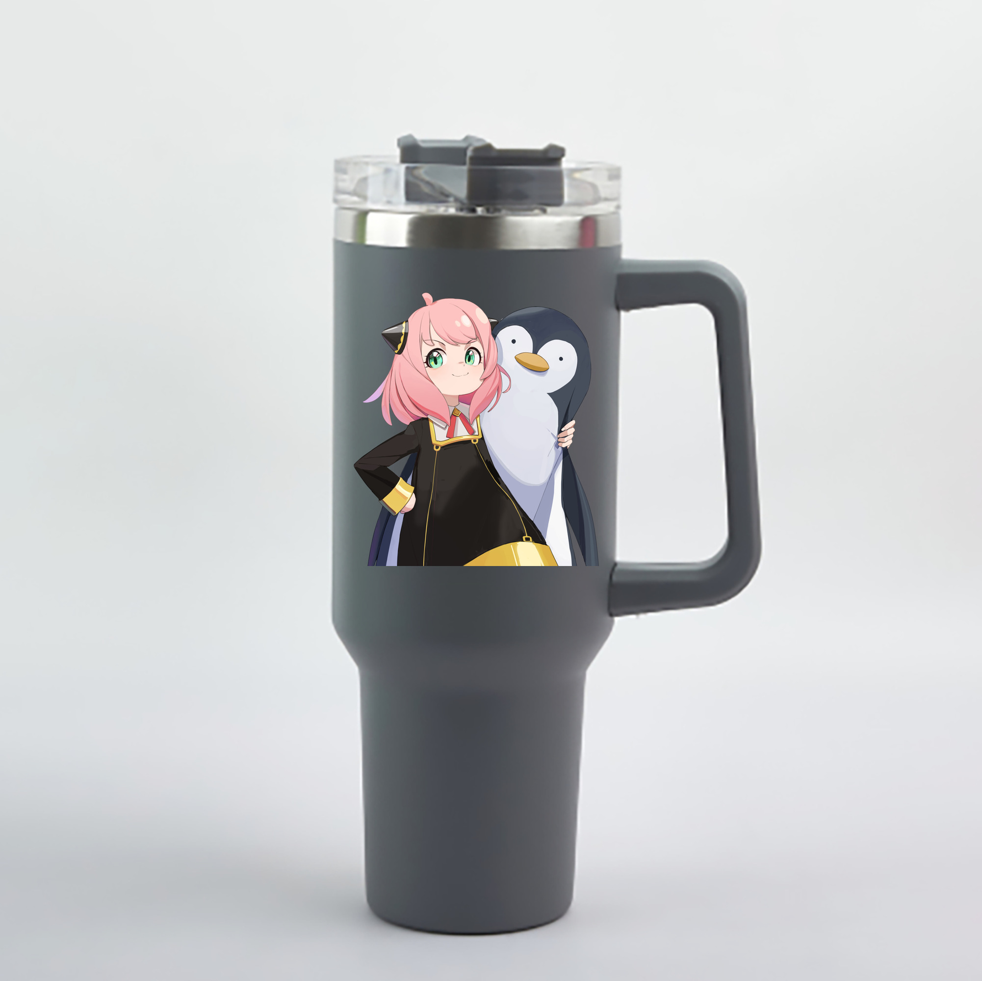 （画像用） SPY×FAMILY间谍家家酒 1200mL車用タンブラー - クリスタルステッカー（プラスチックストロー付き）