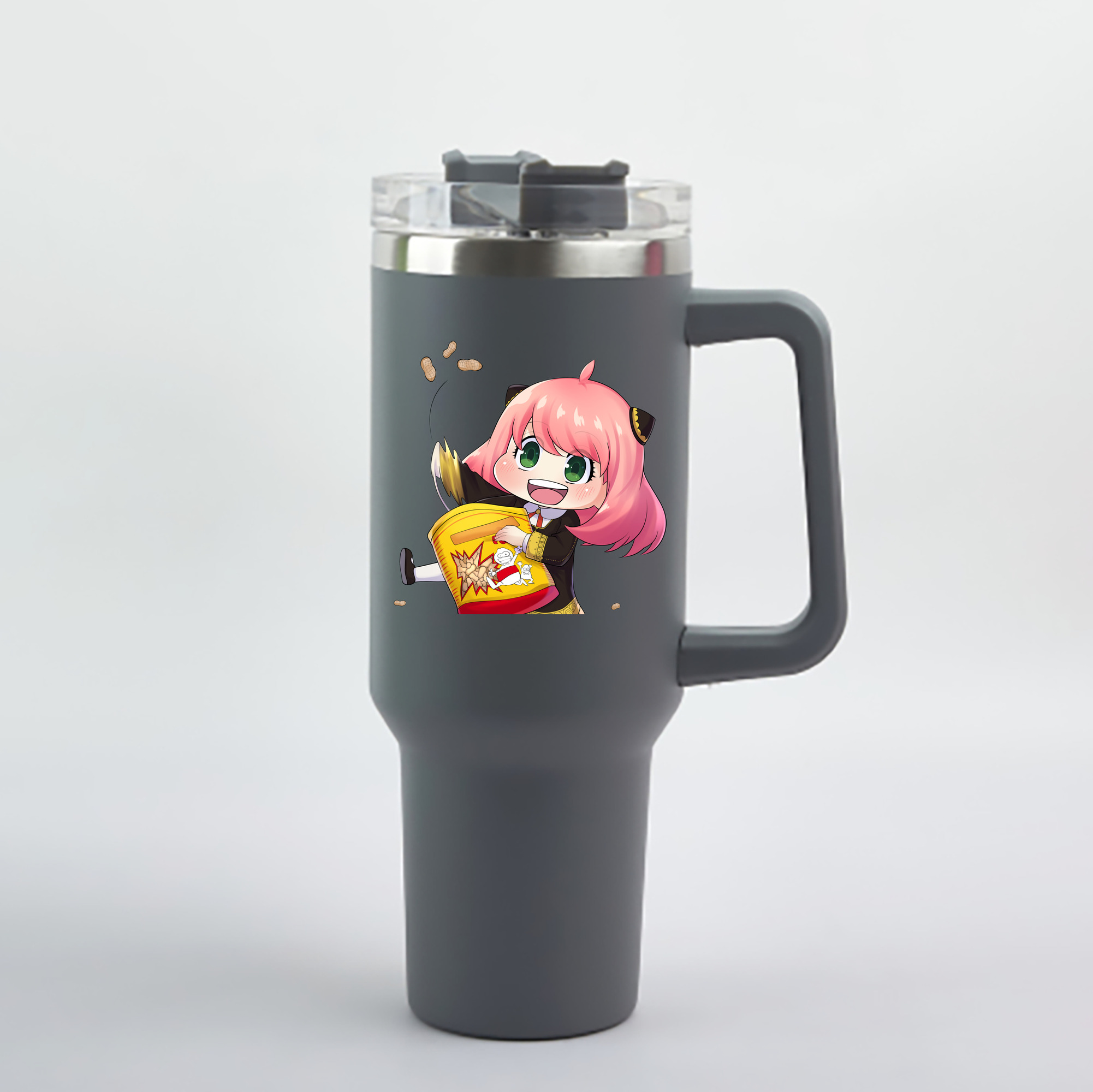 （画像用） SPY×FAMILY间谍家家酒 1200mL車用タンブラー - クリスタルステッカー（プラスチックストロー付き）