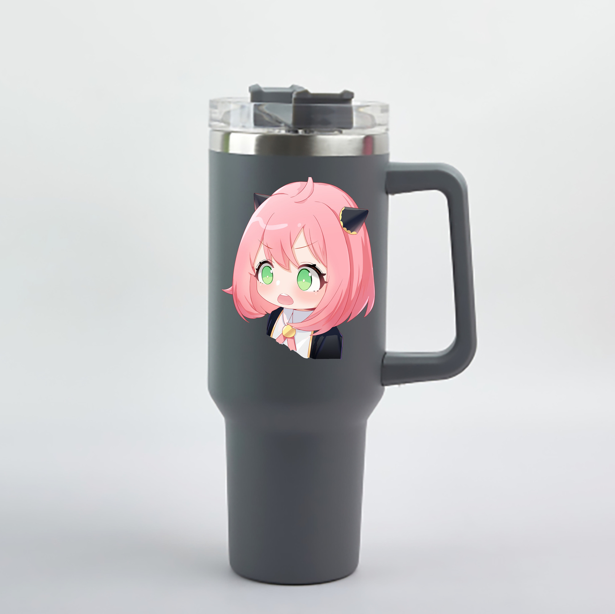 （画像用） SPY×FAMILY间谍家家酒 1200mL車用タンブラー - クリスタルステッカー（プラスチックストロー付き）
