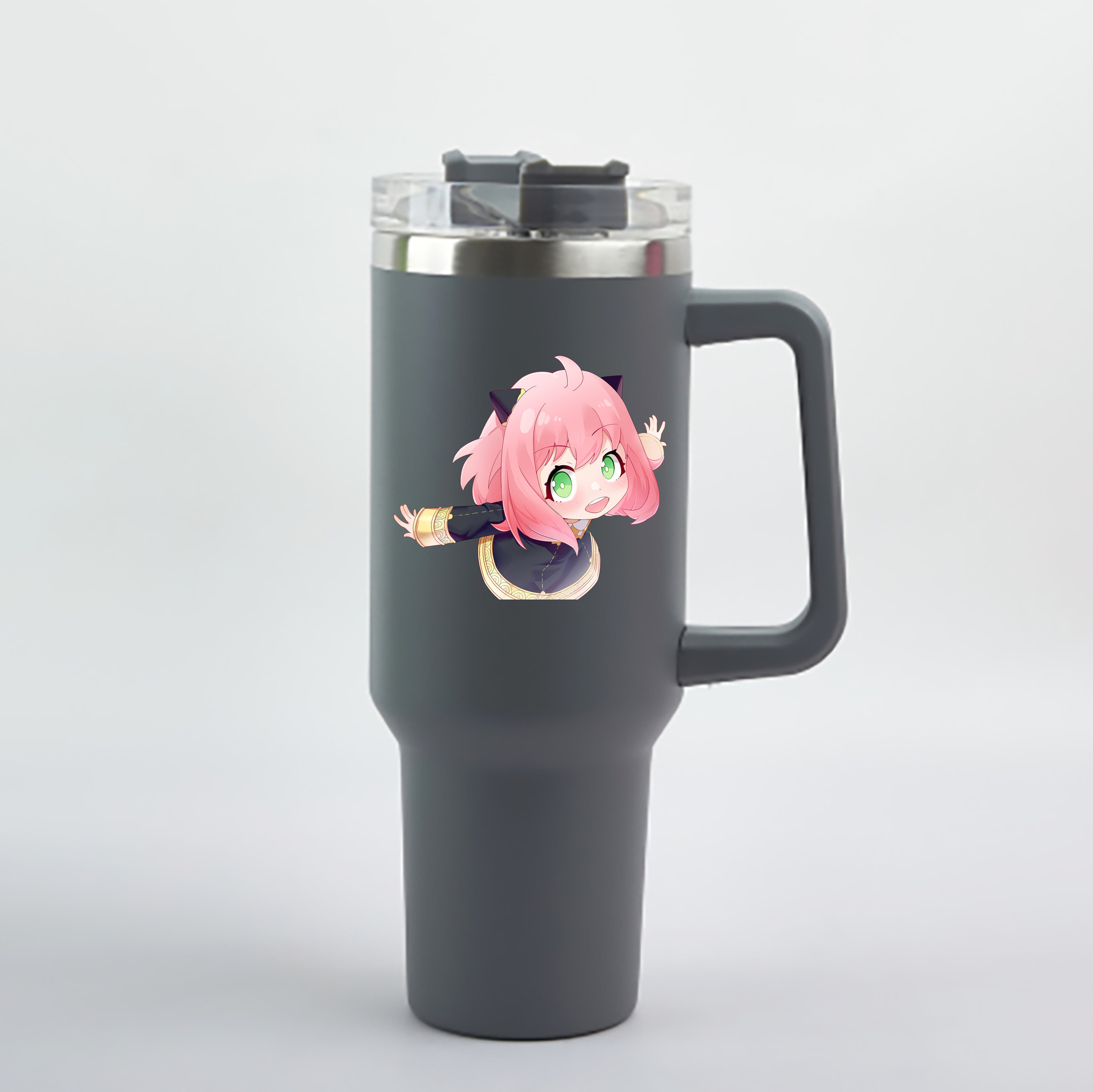 （画像用） SPY×FAMILY间谍家家酒 1200mL車用タンブラー - クリスタルステッカー（プラスチックストロー付き）