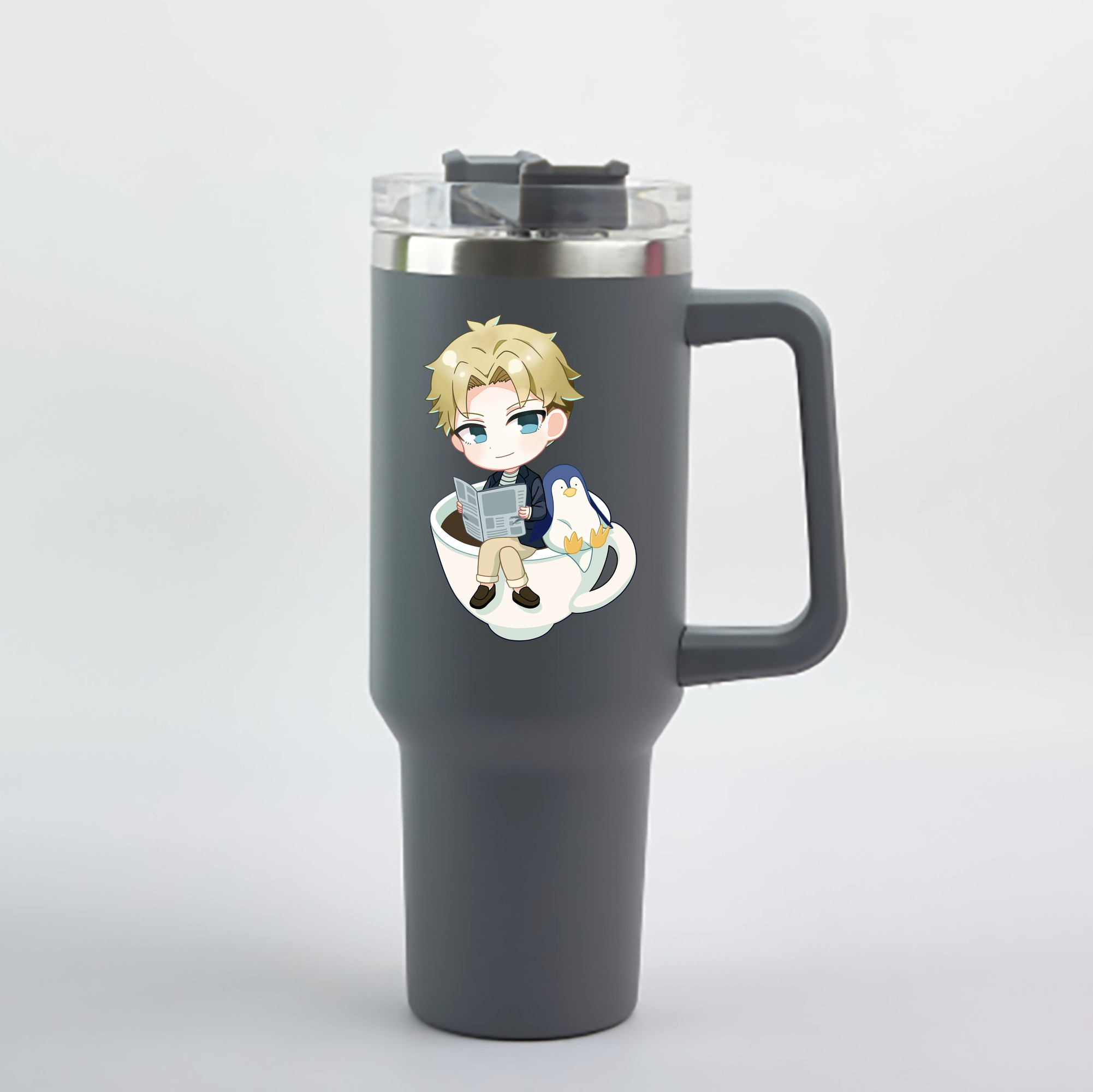 （画像用） SPY×FAMILY间谍家家酒 1200mL車用タンブラー - クリスタルステッカー（プラスチックストロー付き）