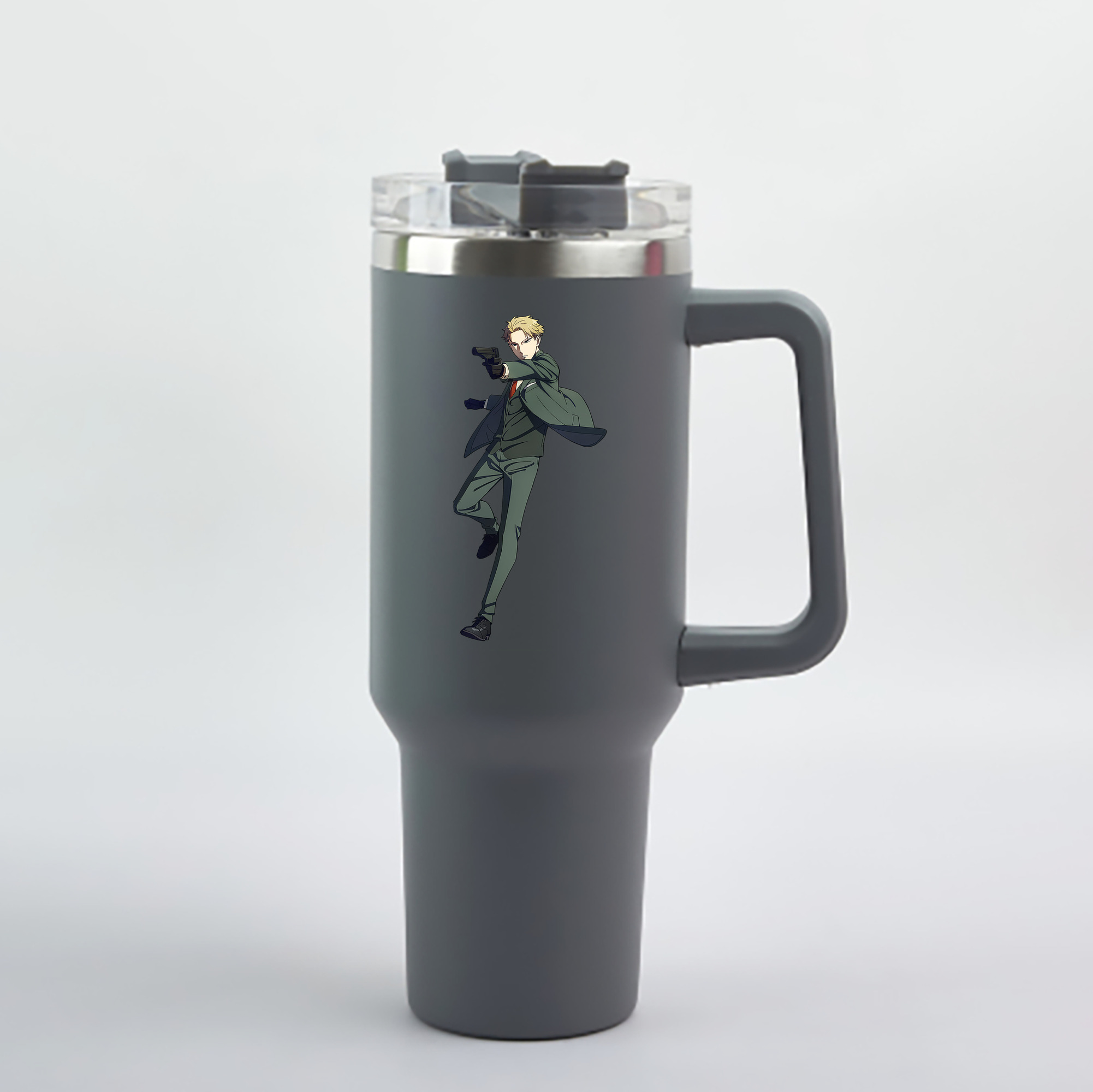 （画像用） SPY×FAMILY间谍家家酒 1200mL車用タンブラー - クリスタルステッカー（プラスチックストロー付き）
